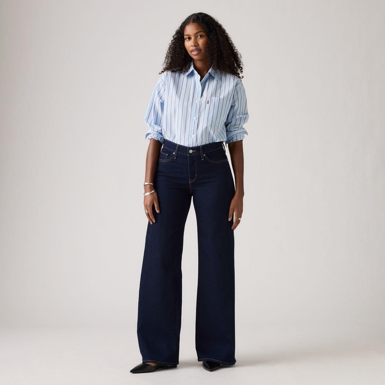 Darkest Sky - Levis - 318 Shaping Wide Leg Soft Blac - 2