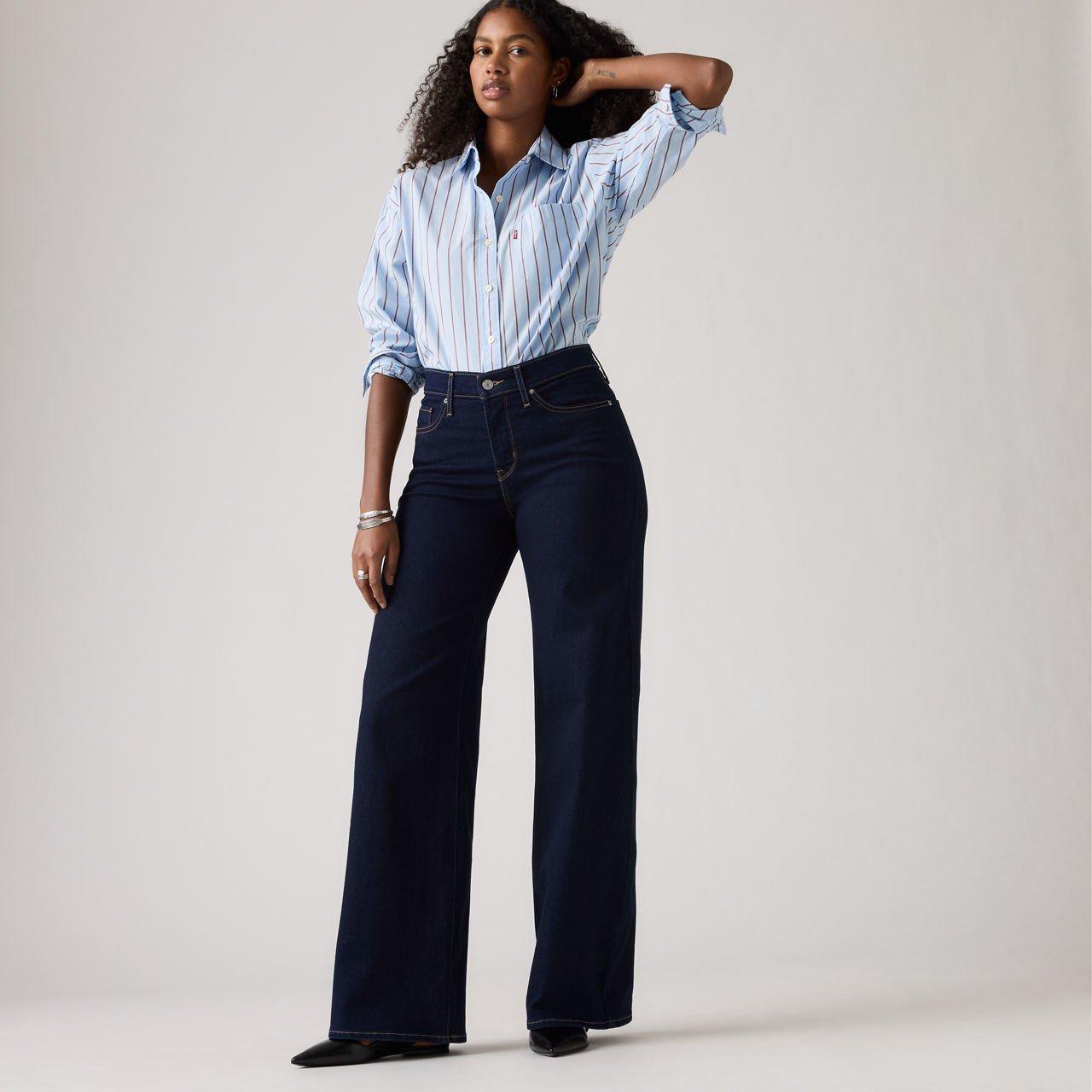 Darkest Sky - Levis - 318 Shaping Wide Leg Soft Blac - 4