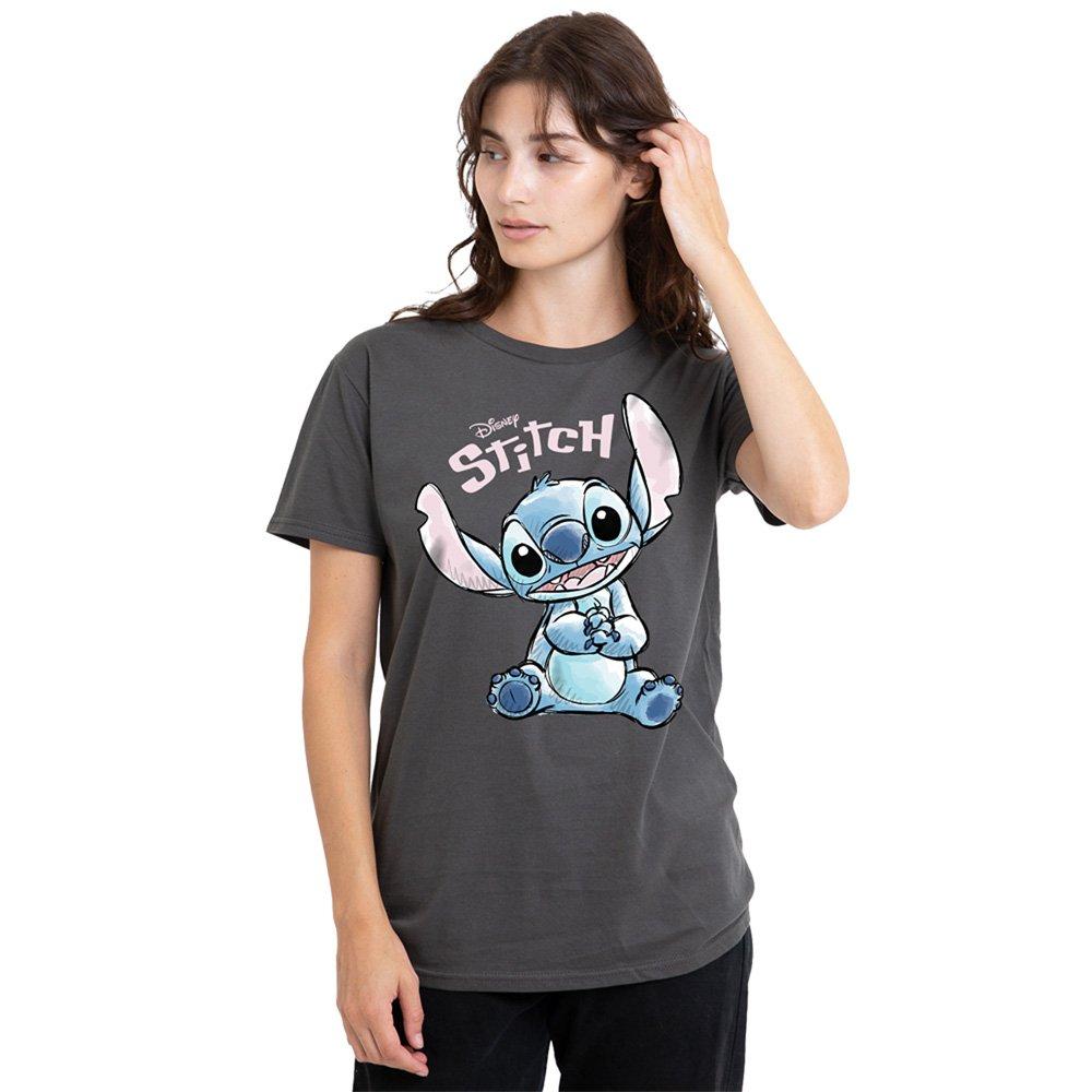 Charcoal - Disney - Lilo And Stitch Colour Me Happy Classic T Shirt C - 1