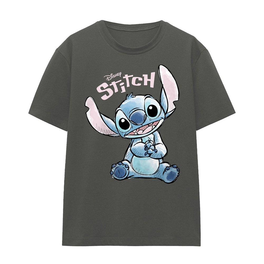 Charcoal - Disney - Lilo And Stitch Colour Me Happy Classic T Shirt C - 4