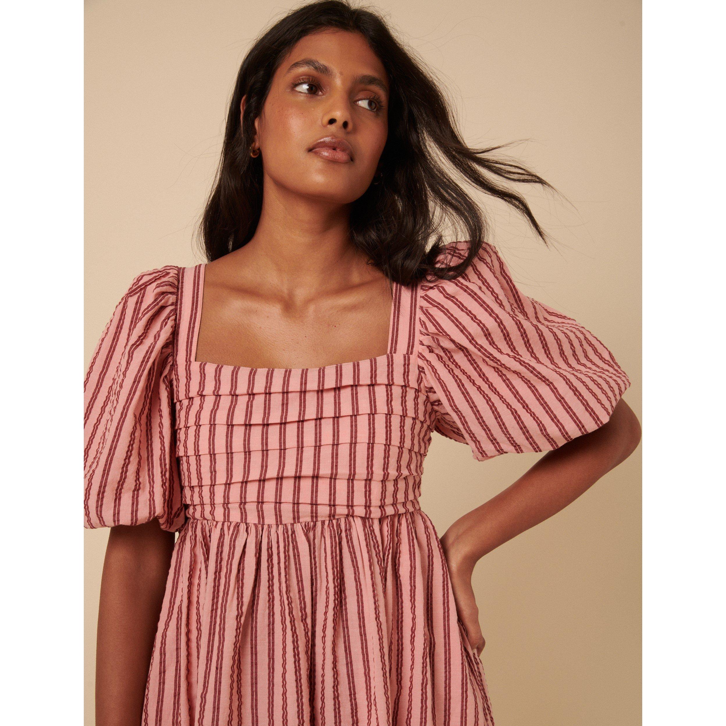 Pink - Nobodys Child - Women's Nova Stripe Mini Dress - 4