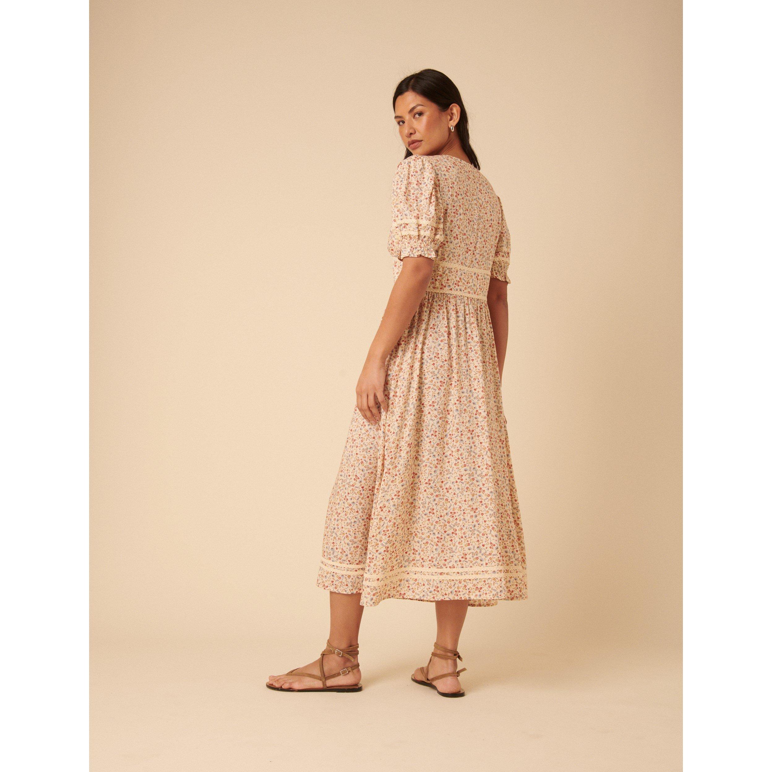 Cream - Nobodys Child - Women's Saffy Ditsy Milkmaid Dress - 5