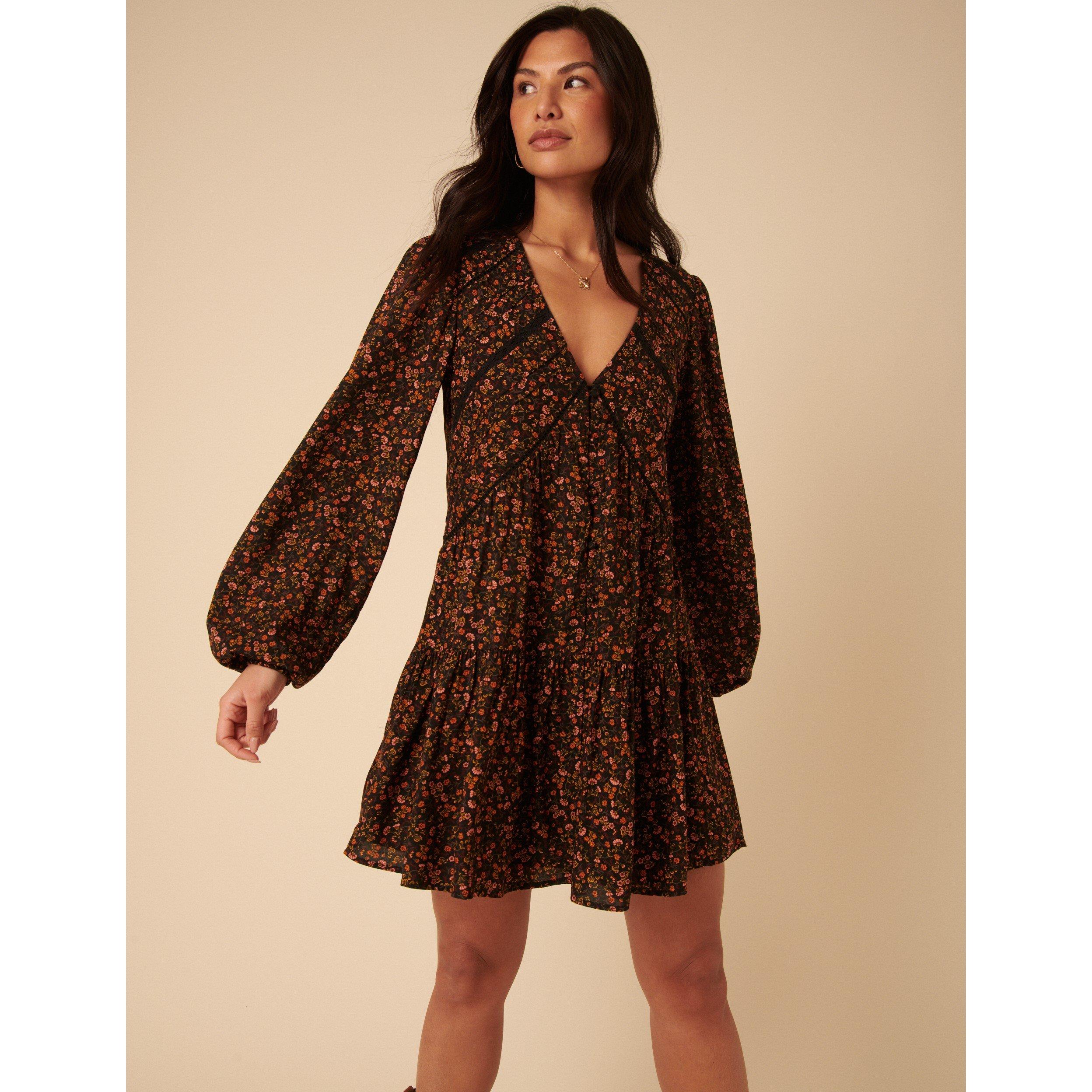 Nobodys Child Women's Marley Ditsy Print Mini Dress - Multi - Size 10 (S)