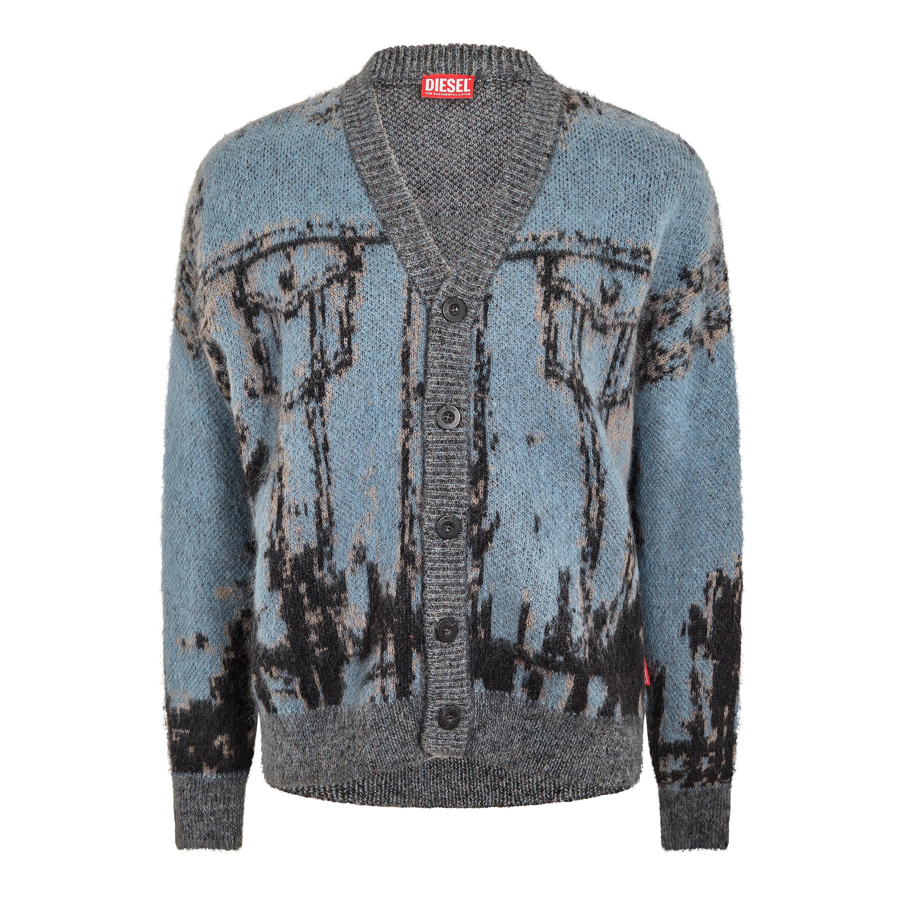 Diesel Men's Petalo Maglia Cardigan - Purple Imprsn - M