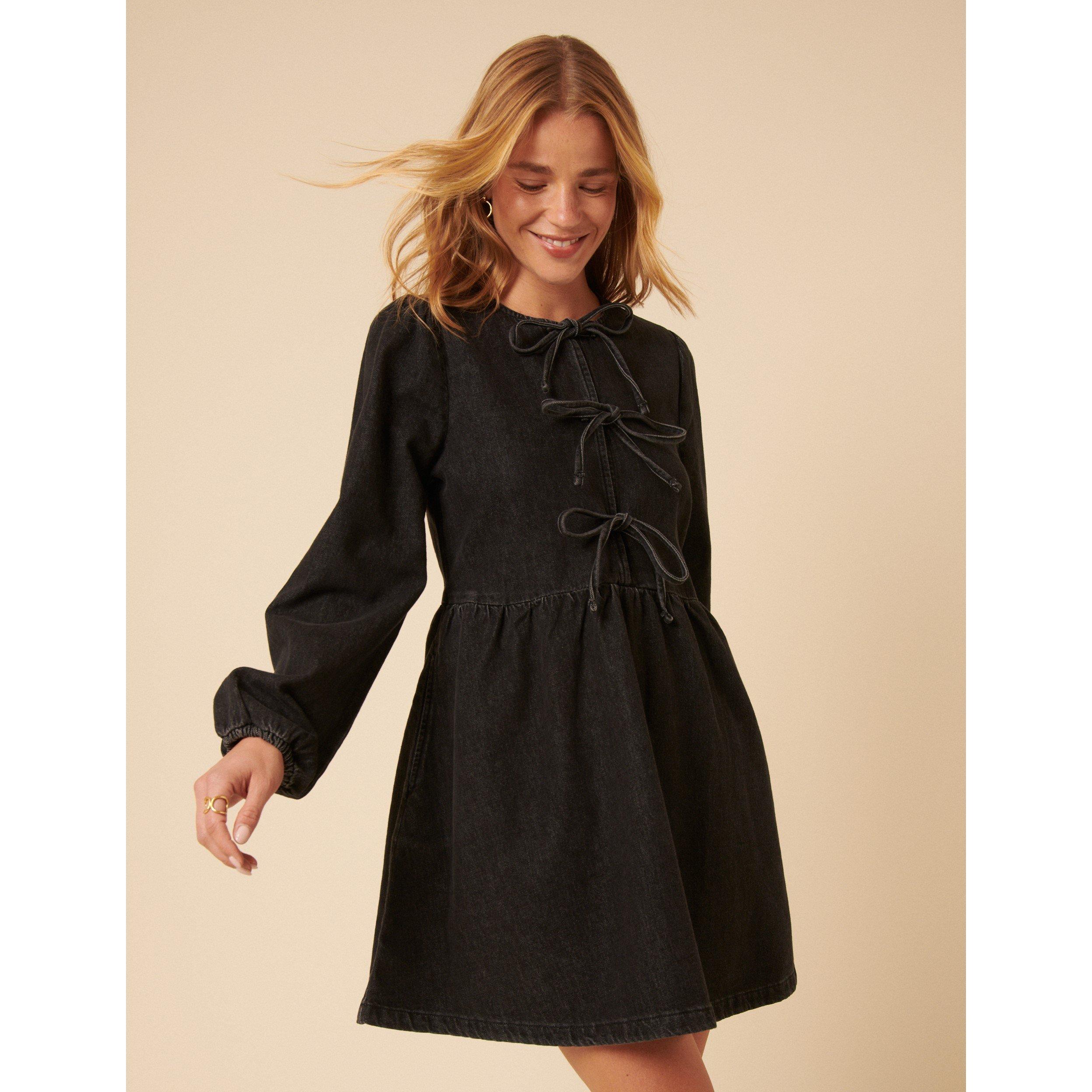 Black - Nobodys Child - Women's Eden Denim Mini Dress - 2