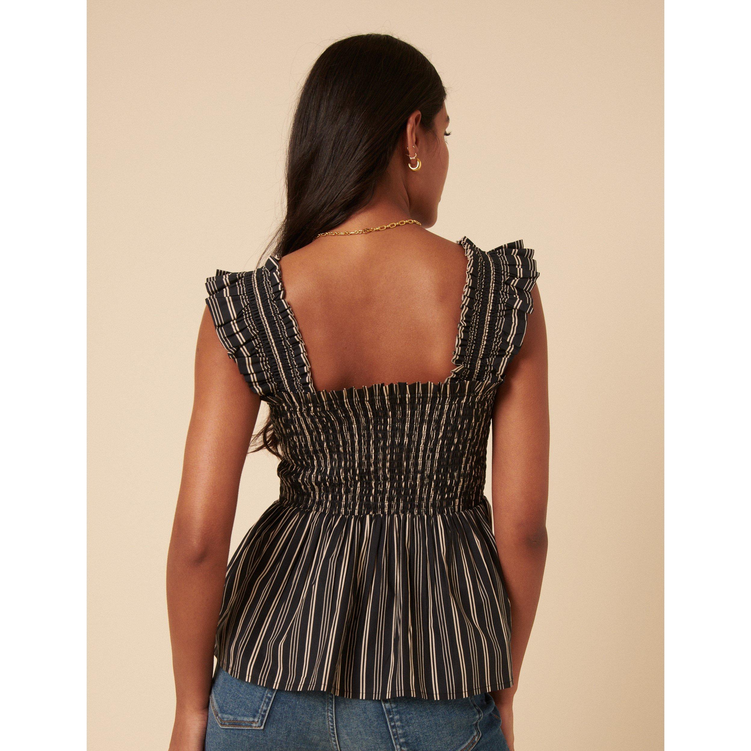 Navy - Nobodys Child - Women's Christina Peplum Top - 5