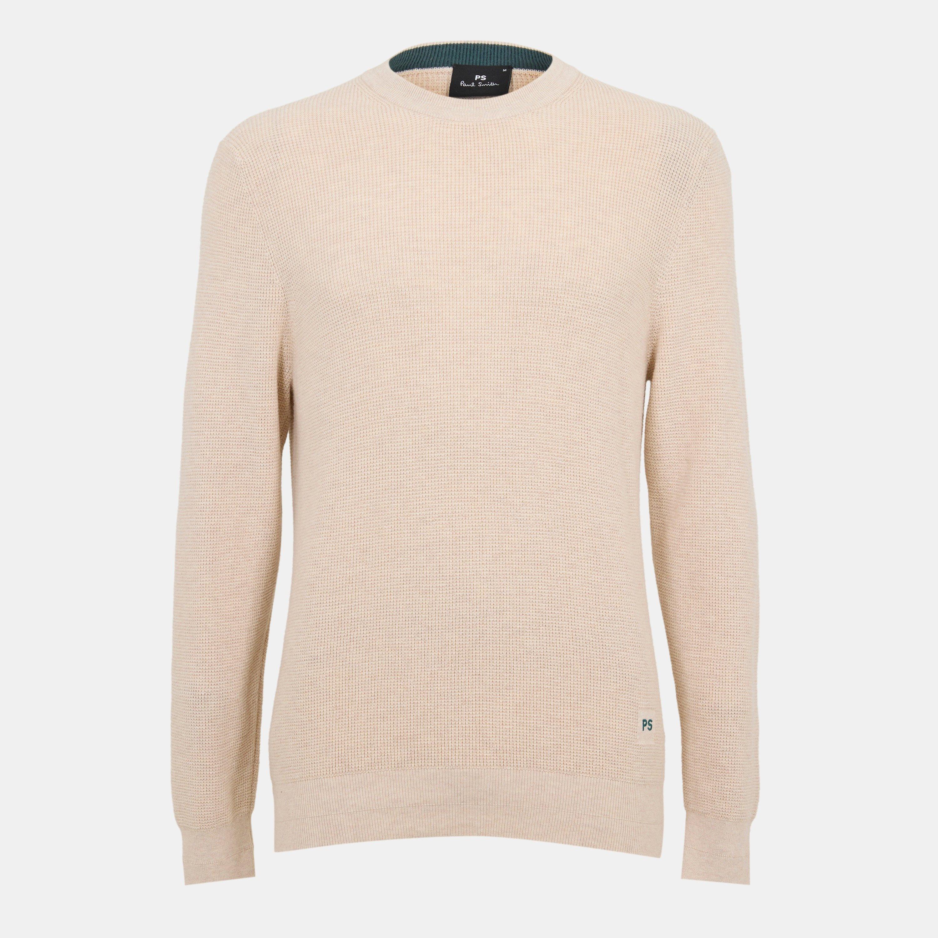 White 02 - PS Paul Smith - Men's Knitted Patch Relaxed Fit Crew Neck Jumper - 1
