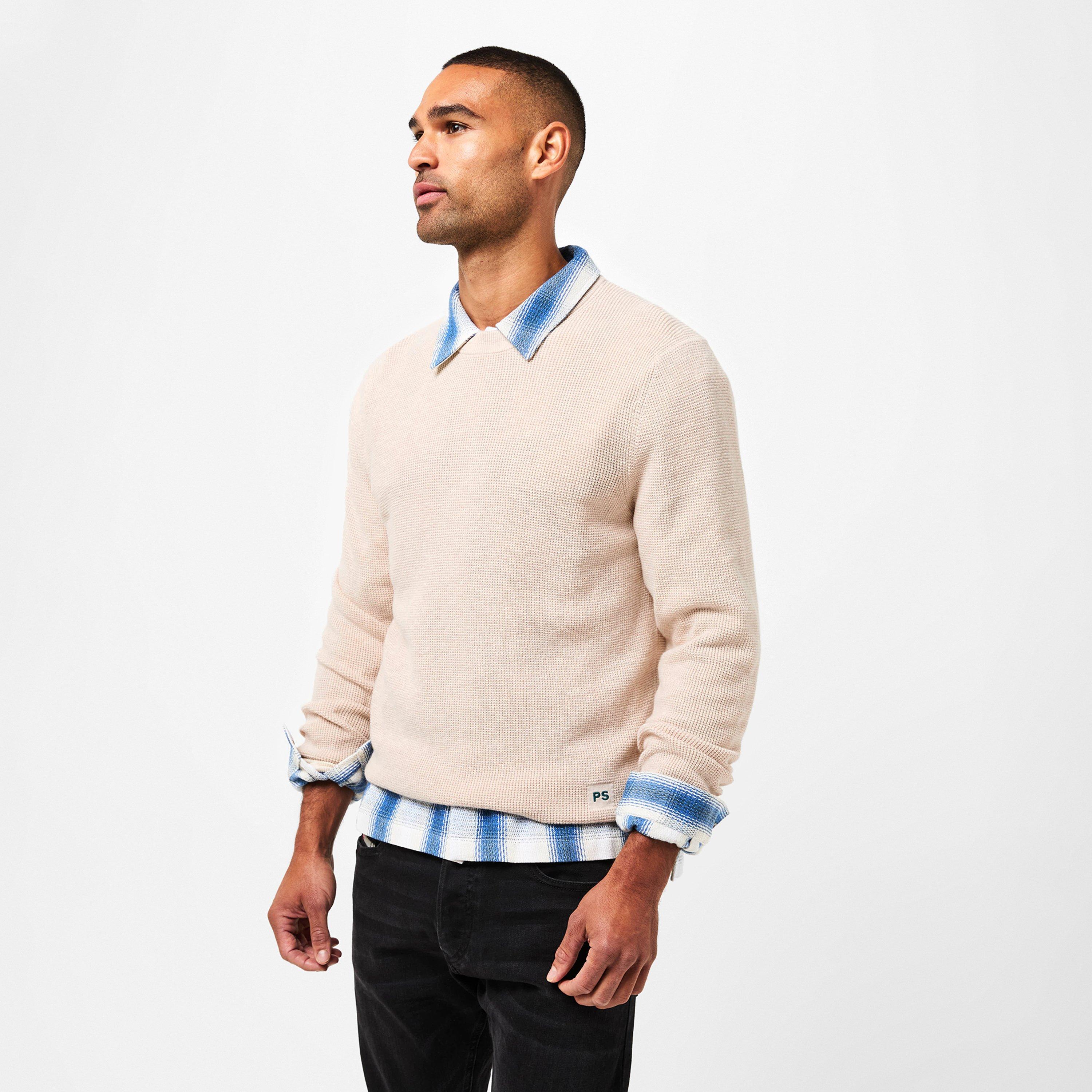 White 02 - PS Paul Smith - Men's Knitted Patch Crew Neck Jumper - 3