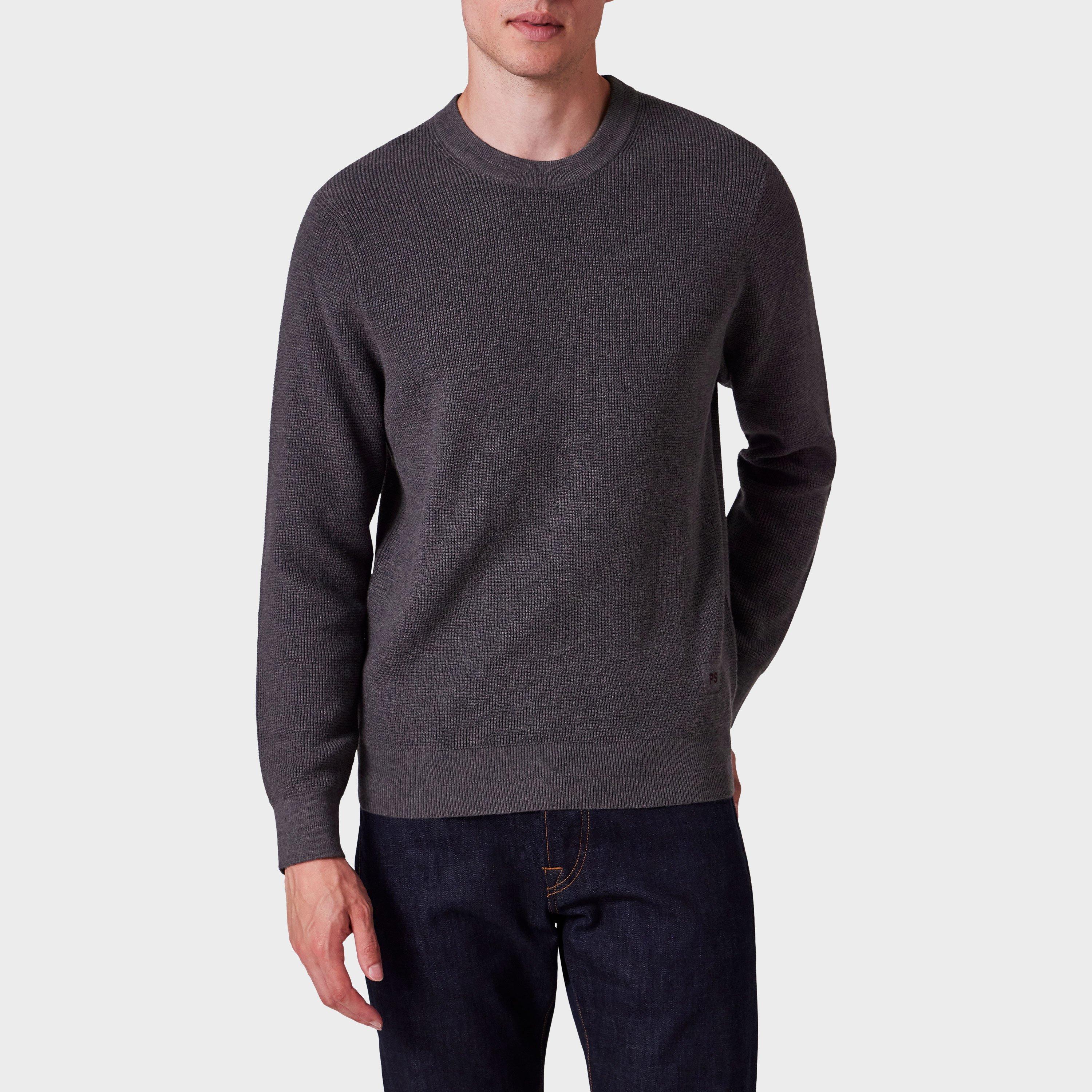 Brown 77 - PS Paul Smith - Men's Knitted Patch Relaxed Fit Crew Neck Jumper - 2