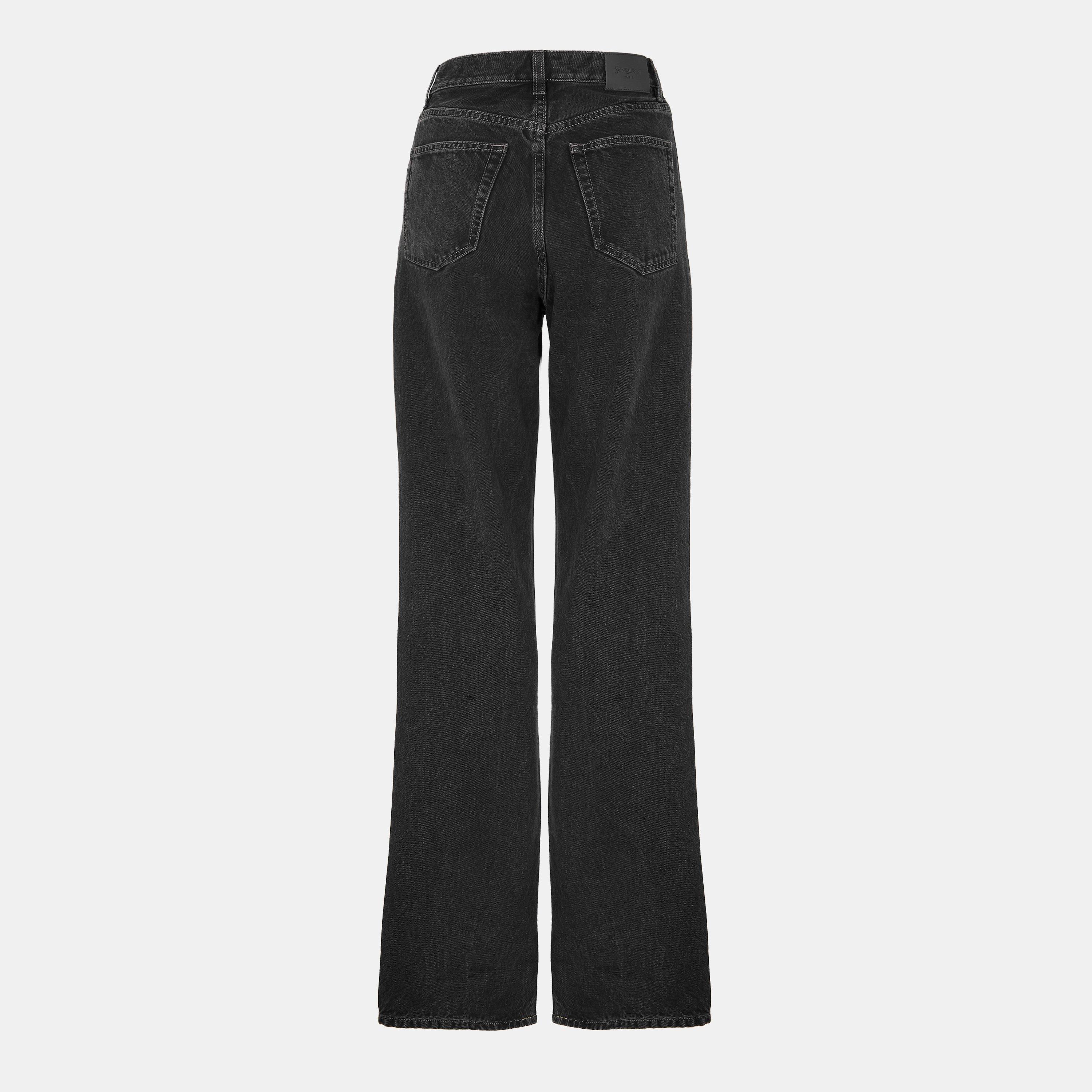 90s Black - Saint Laurent - Women's Wide Fit Jeans - 2