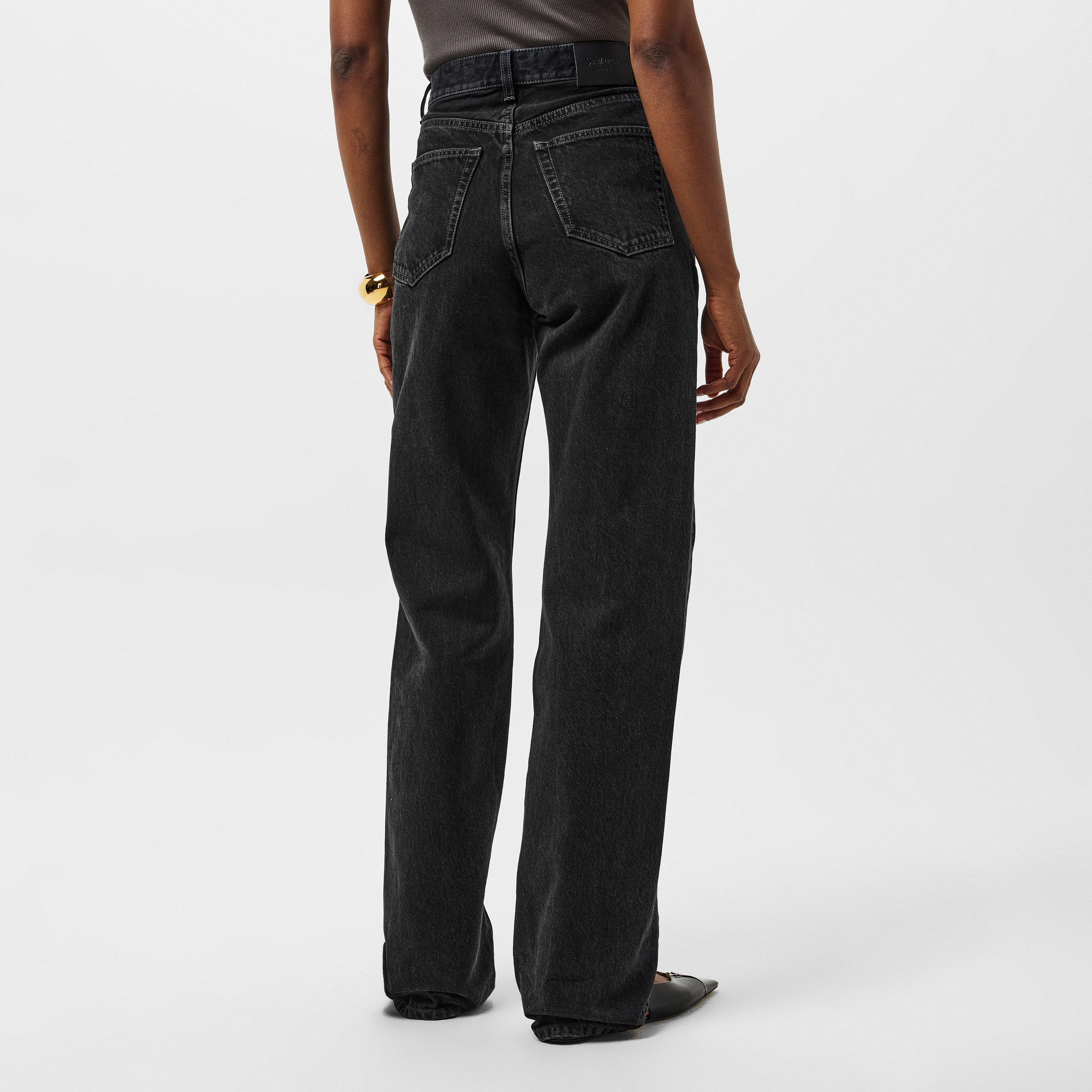 90s Black - Saint Laurent - Women's Wide Fit Jeans - 4