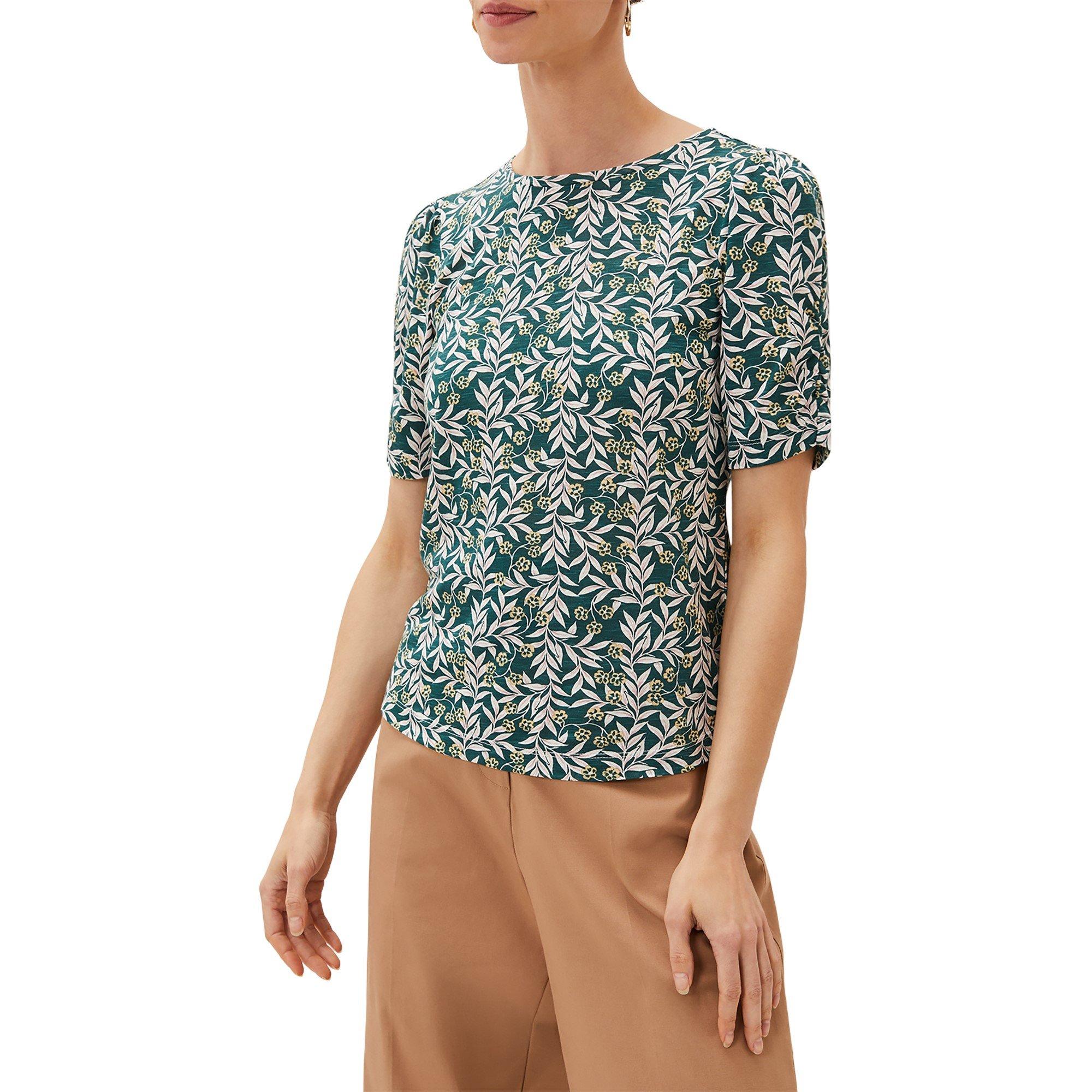Multi-Coloured - Phase Eight - Poppie Leaf Print Top - 2