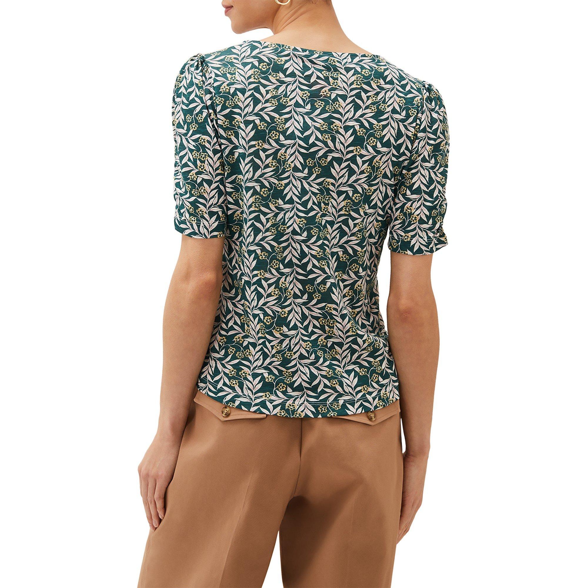 Multi-Coloured - Phase Eight - Poppie Leaf Print Top - 3