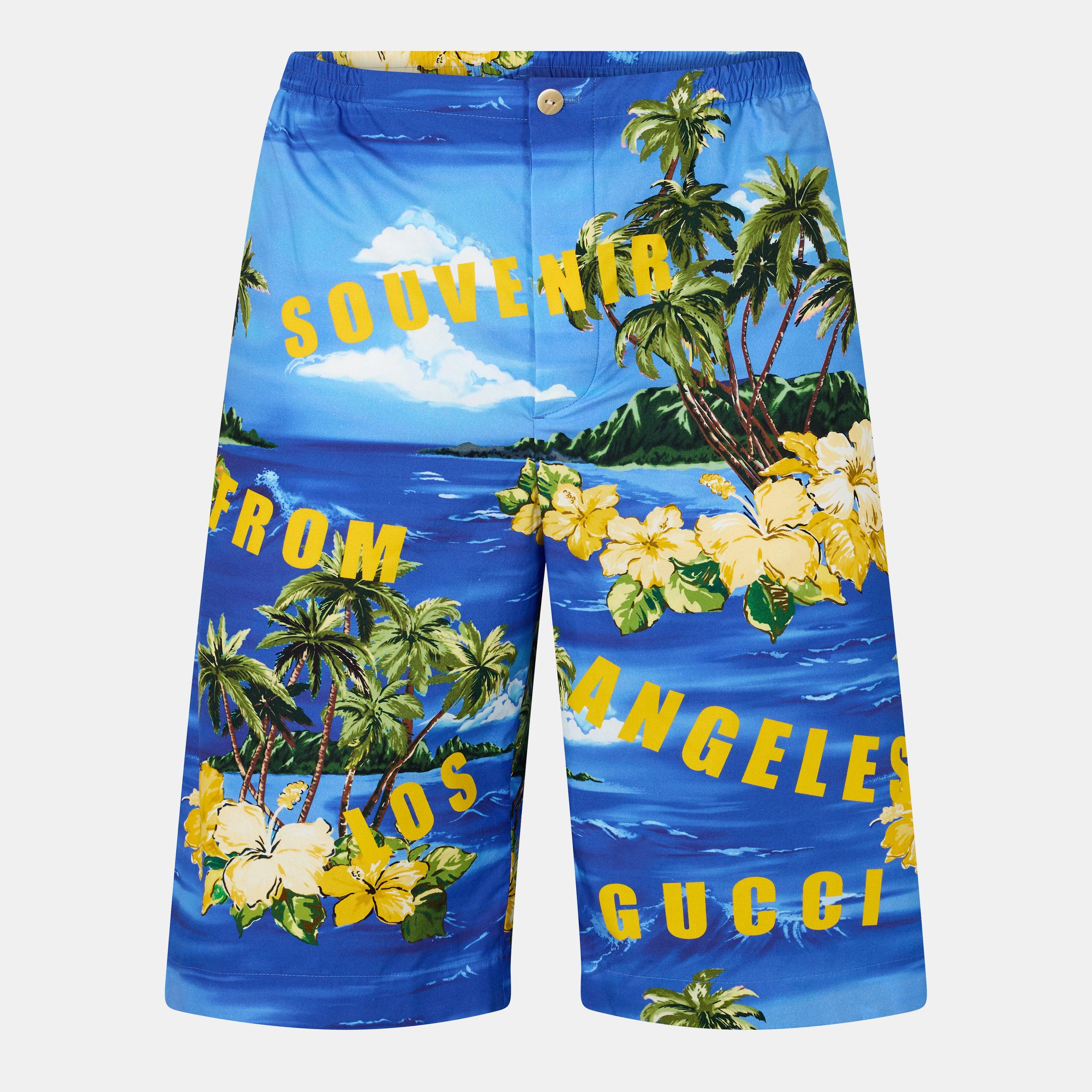 Bluette/Yllw/Mc - Gucci - Men's Bermuda Chino Shorts - 1