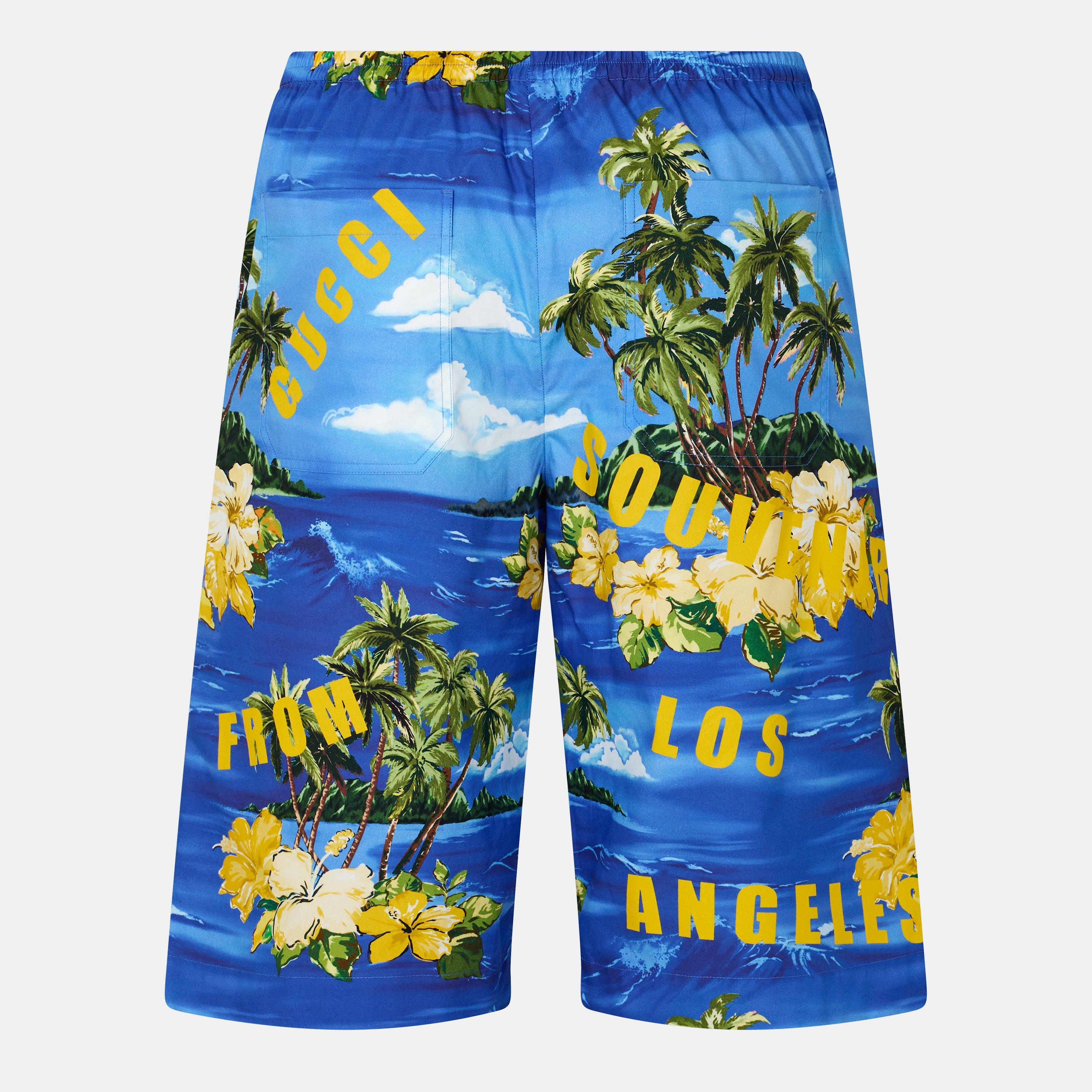 Bluette/Yllw/Mc - Gucci - Men's Bermuda Chino Shorts - 2