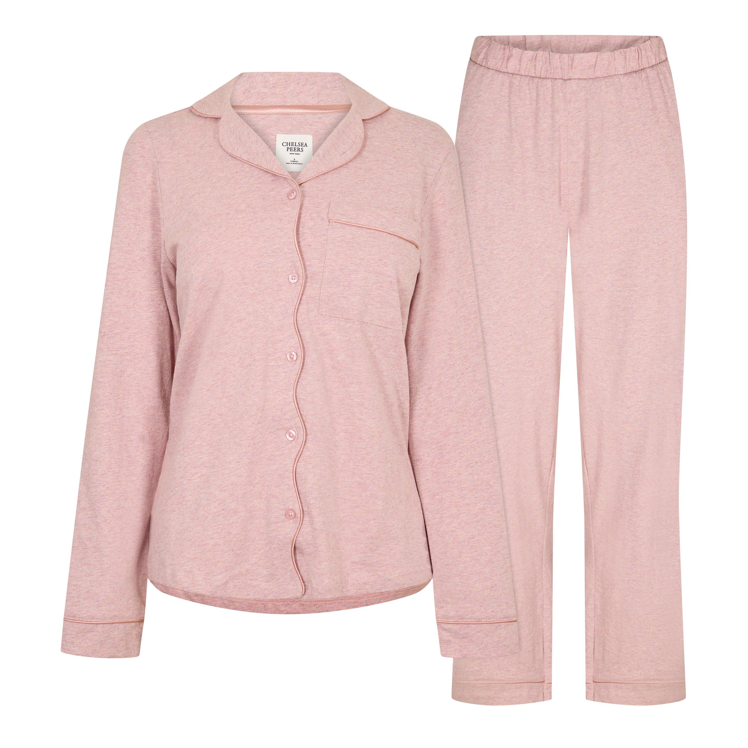 Chelsea Peers Women's Cotton Long Sleeve Pyjama Set - Plain - 8 (XS)