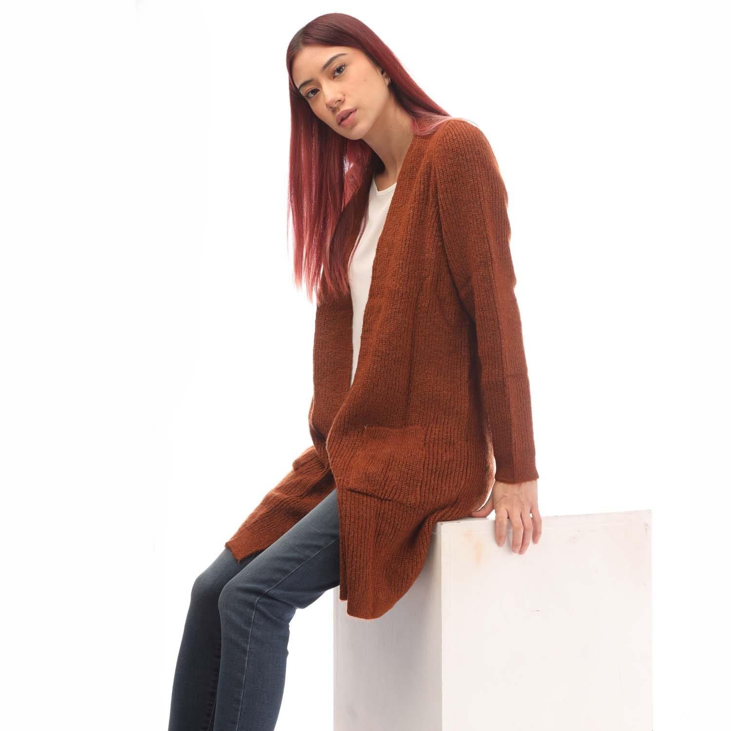 Brown - Only - Jade Open Cardigan - 5