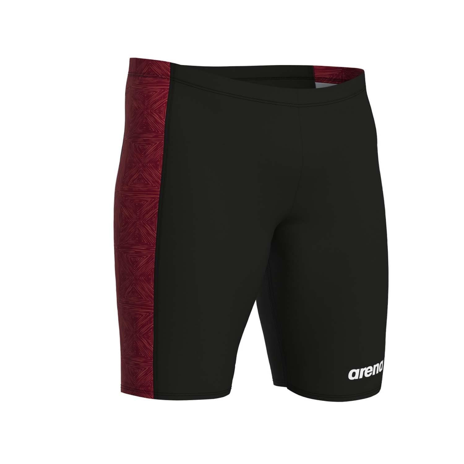 Black Red - Arena - Abstract Tiles Jammer Swim Shorts - 2