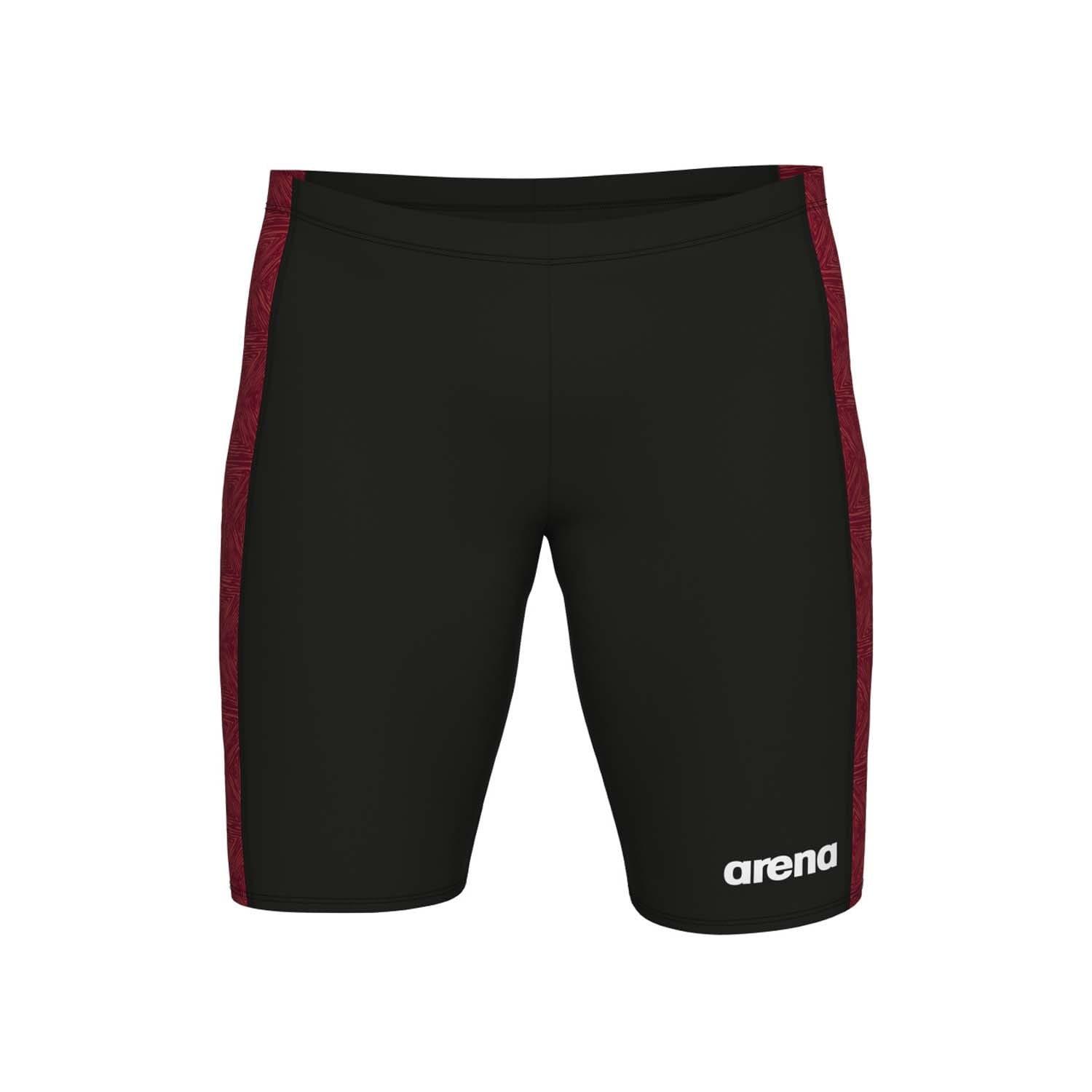 Black Red - Arena - Abstract Tiles Jammer Swim Shorts - 3