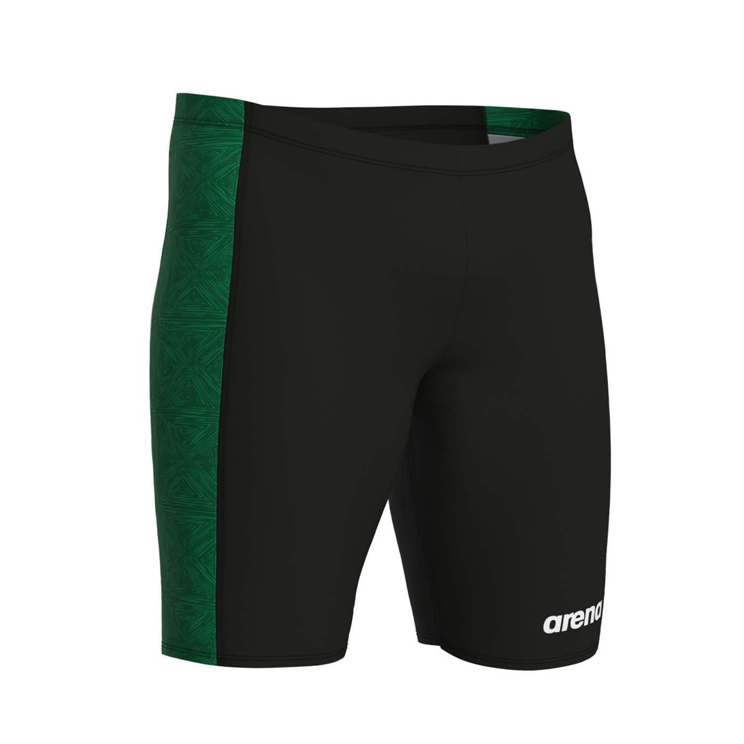Black Green - Arena - Abstract Tiles Jammer Swim Shorts - 2