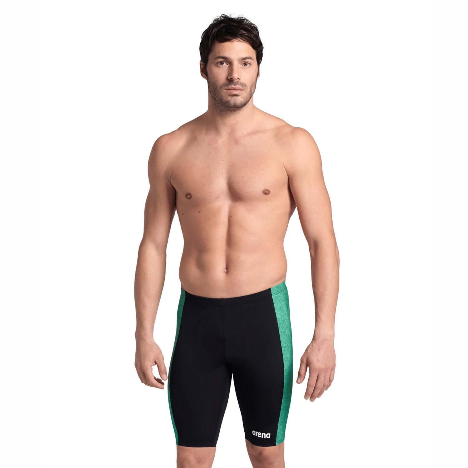 Black Green - Arena - Abstract Tiles Jammer Swim Shorts - 4