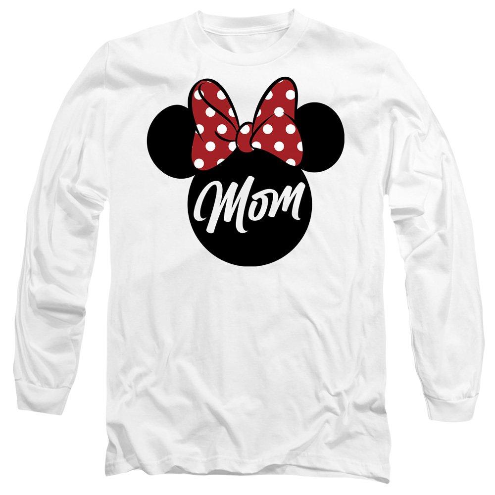 Disney Men's Minnie Mouse Mothers Day Mom In Ears Long Sleeve - White - S