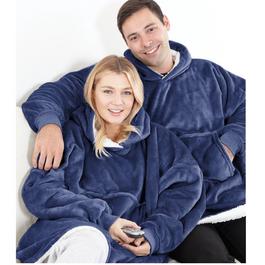 Country Club Sherpa Hoodie Eskimo Oversized Reversible Navy