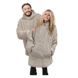 Country Club Cosy Hoodie Super Soft Teddy Oversized  - Natural