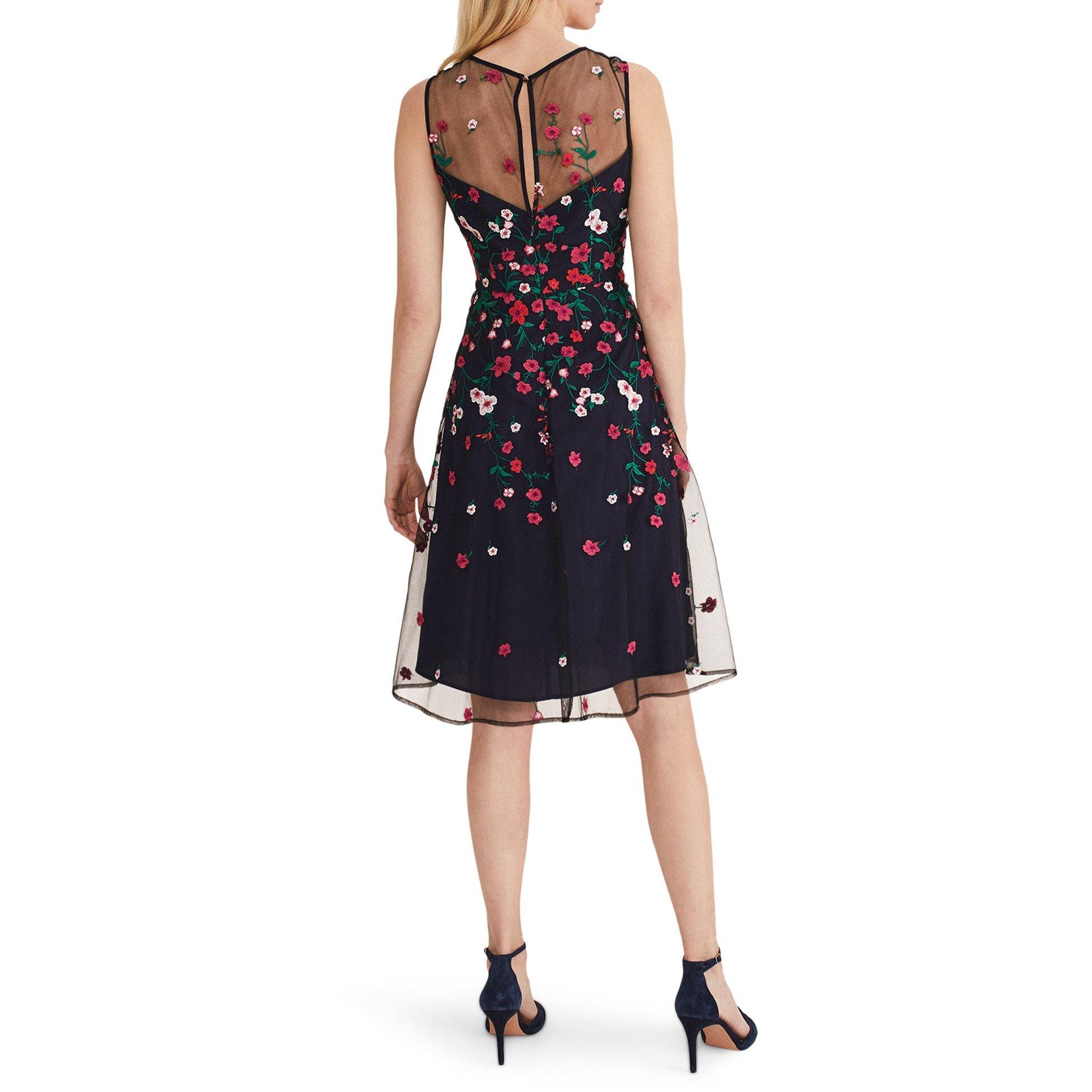 Navy/Multi - Phase Eight - Sloane Mesh Ditsy Floral Dress - 2