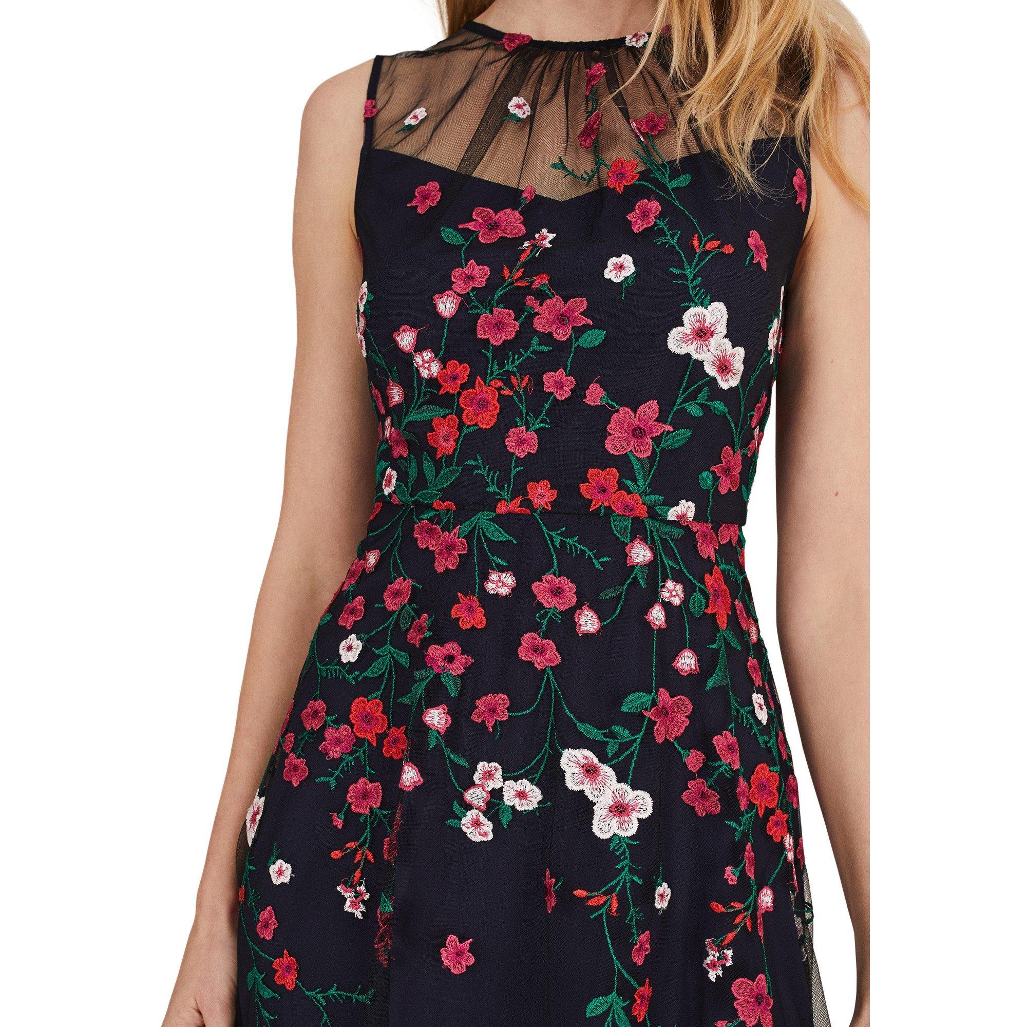 Navy/Multi - Phase Eight - Sloane Mesh Ditsy Floral Dress - 5