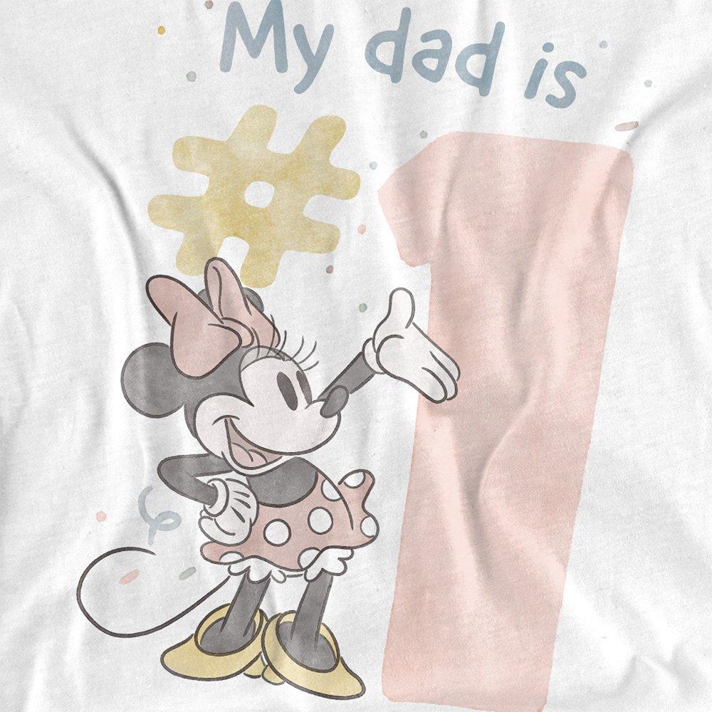 White - Disney - Minnie Mouse No.1 Dad Watercolour Girls T-Shirt W - 2