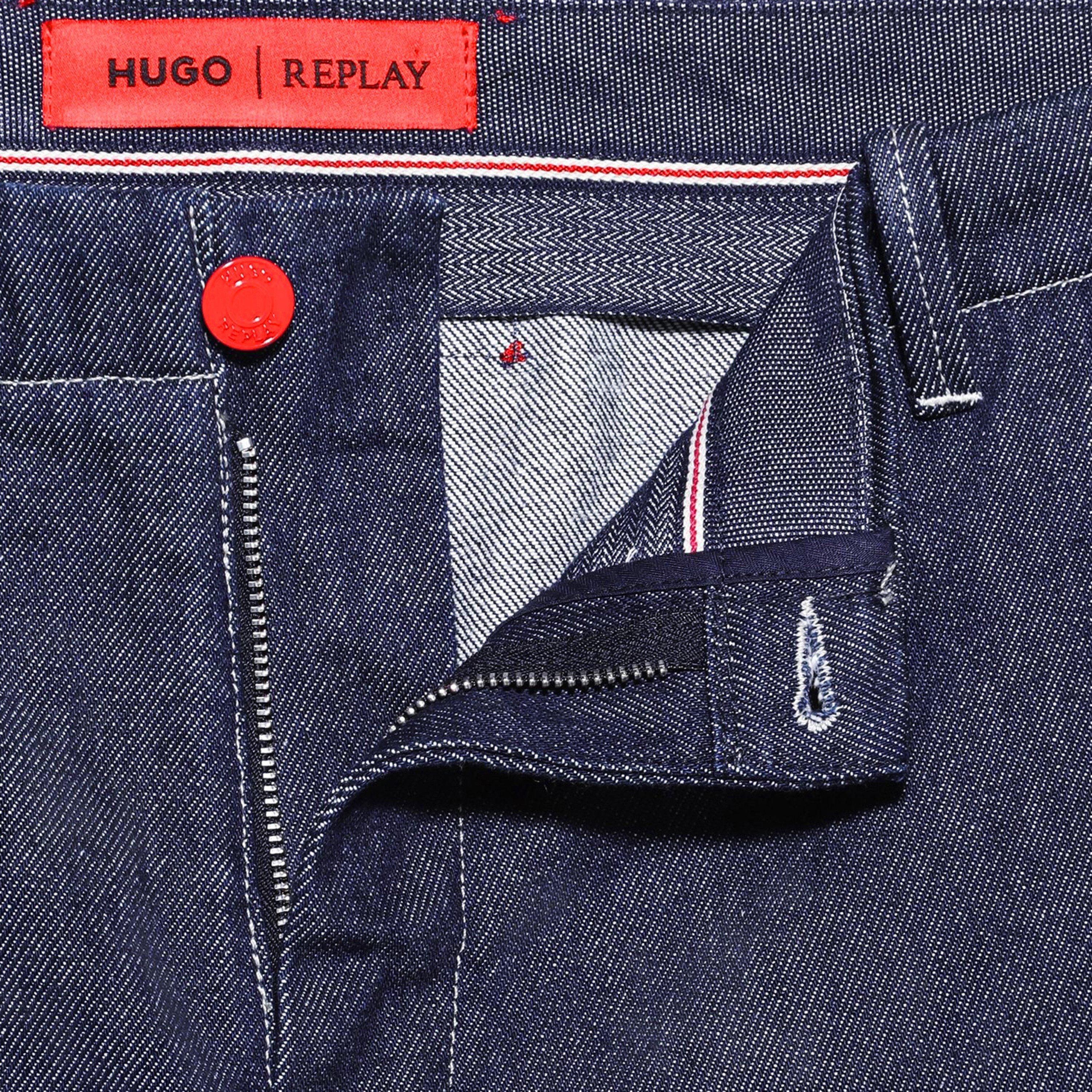 Dark Wash 007 - Hugo x Replay - Men's Sarto Relaxed Fit Wide Leg Jeans - 5