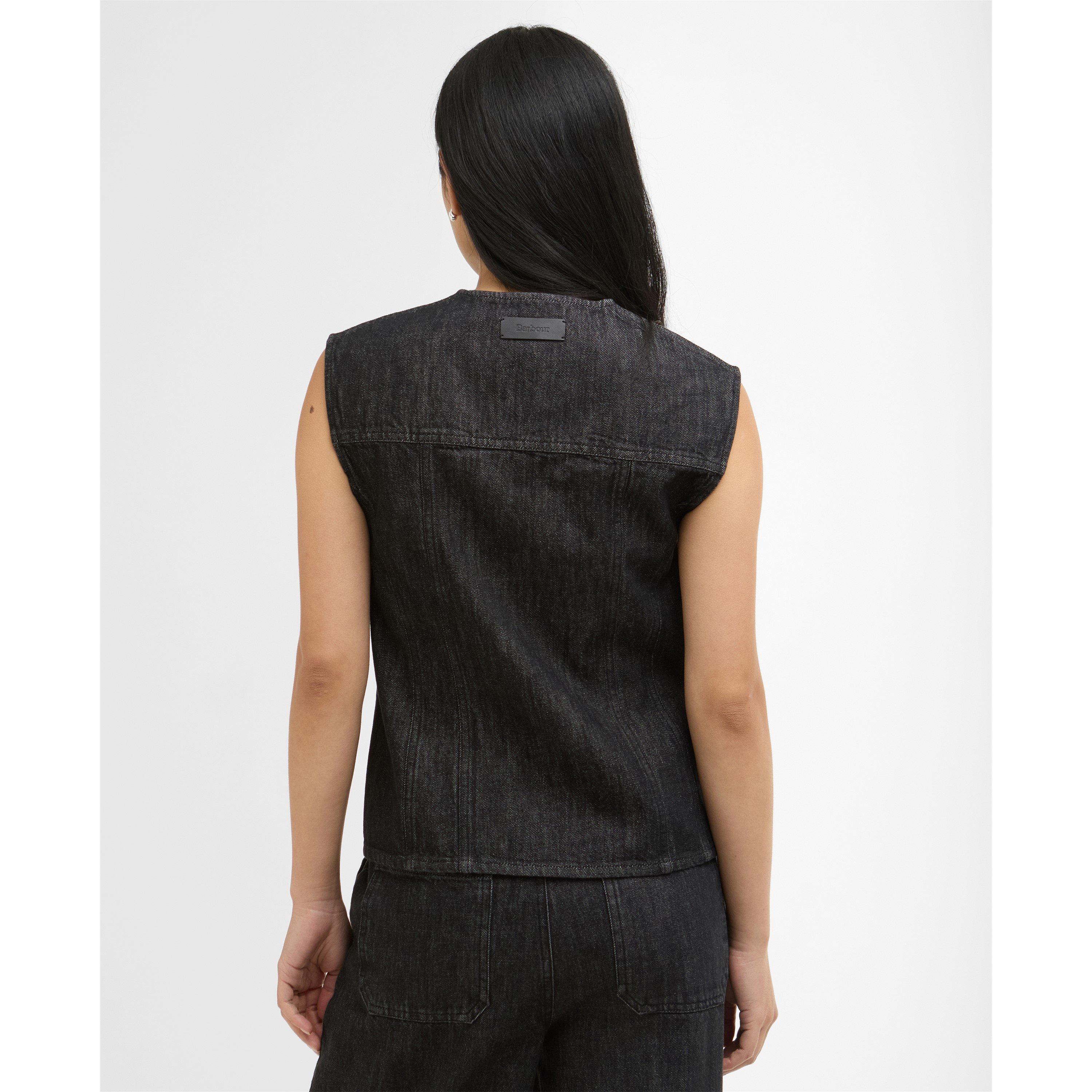 Black Denim - Barbour - Womens Myra Waistcoat - 3