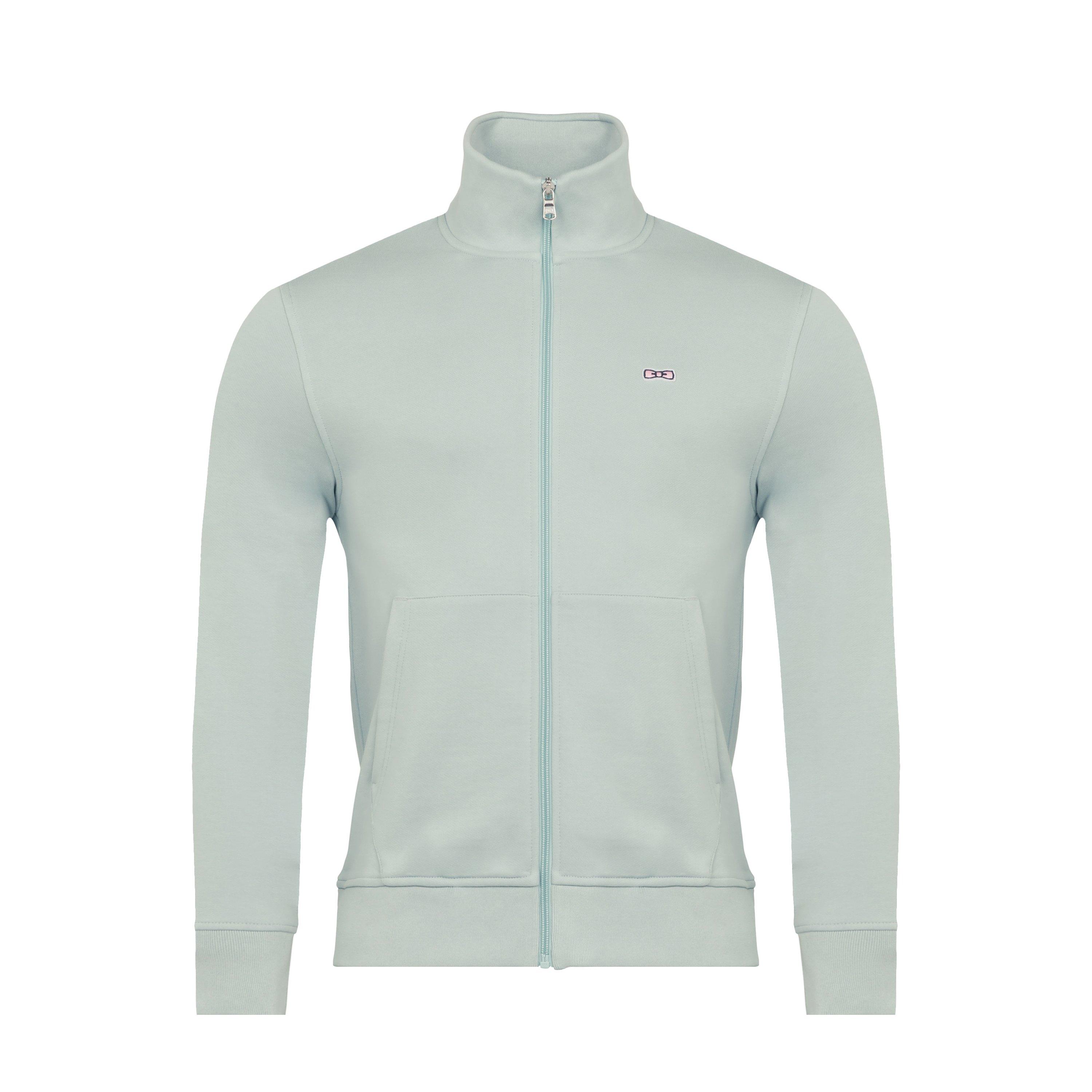 Eden Park Green Zipped Sweatshirt, Stand-up Collar In Vec18