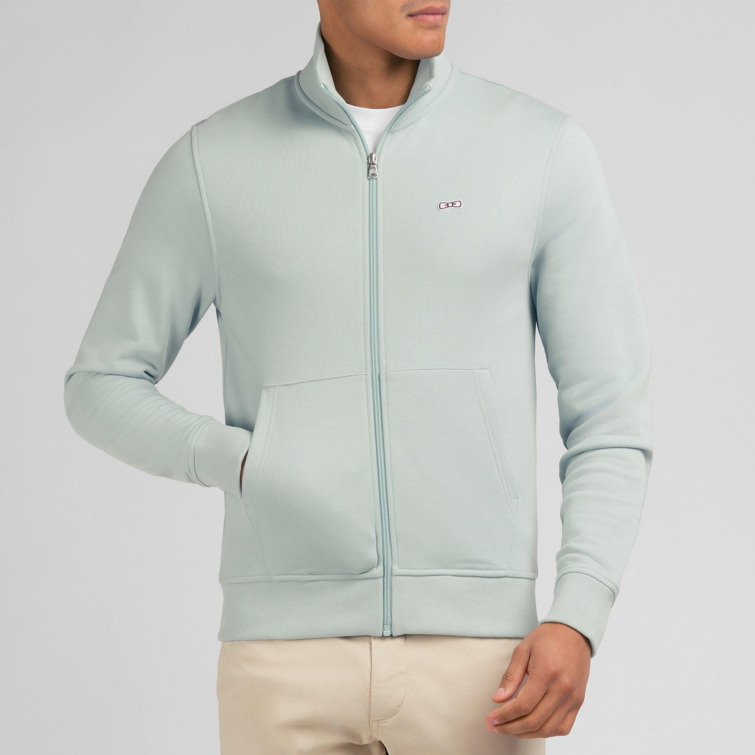Vec18 - Eden Park - Green zipped sweatshirt, stand-up collar - 2
