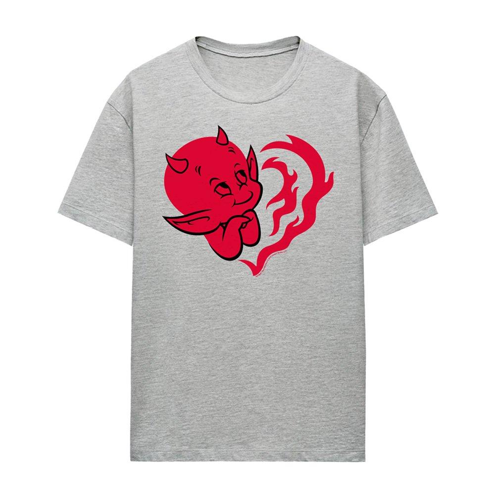 Light Grey - Universal - Hot Stuff Heart Of Flames T-Shirt Athletic Heathe - 4