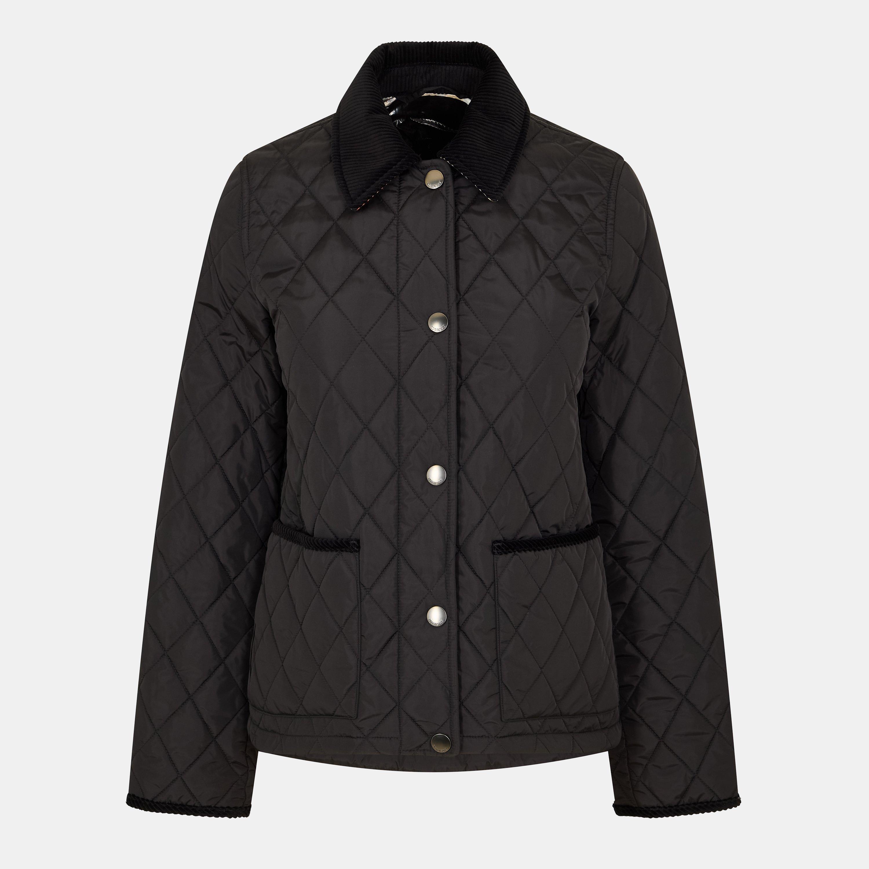 Blk/SIC - Burberry - Women's Dorset Diamond Quilted Weather Resistant Tailored Fit Quilted Jacket - 1