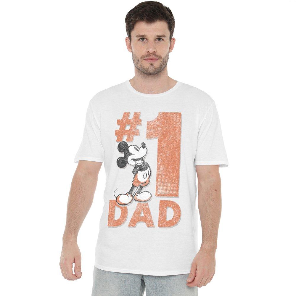 White - Mickey Mouse - Mickey Mouse Number 1 Dad Mens T-Shirt White - 1