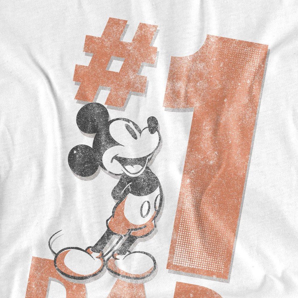 White - Mickey Mouse - Mickey Mouse Number 1 Dad Mens T-Shirt White - 2