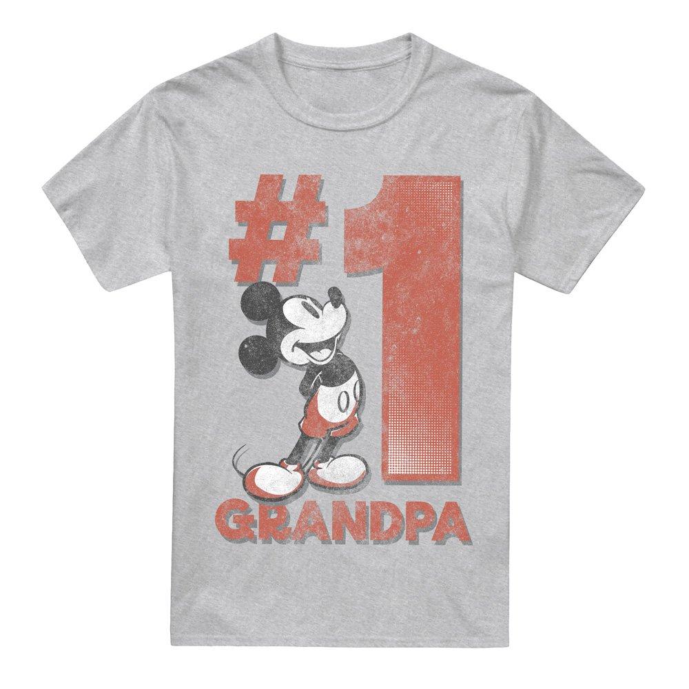 Grey - Mickey Mouse - Mickey Mouse Number 1 Grandpa Mens T-Shirt Grey - 4