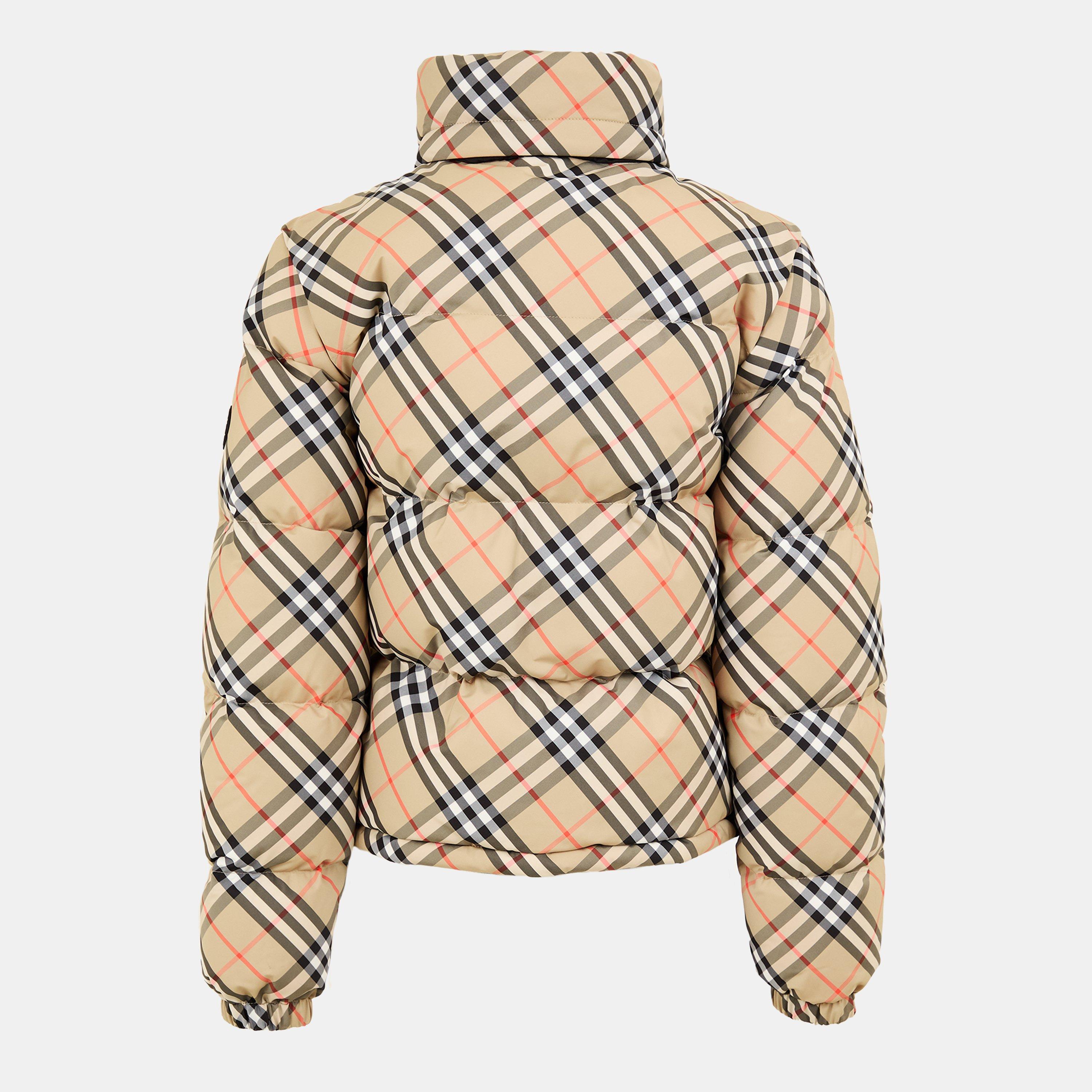 SIC - Burberry - Women's Check Insulated Cropped Short Puffer Jacket - 2
