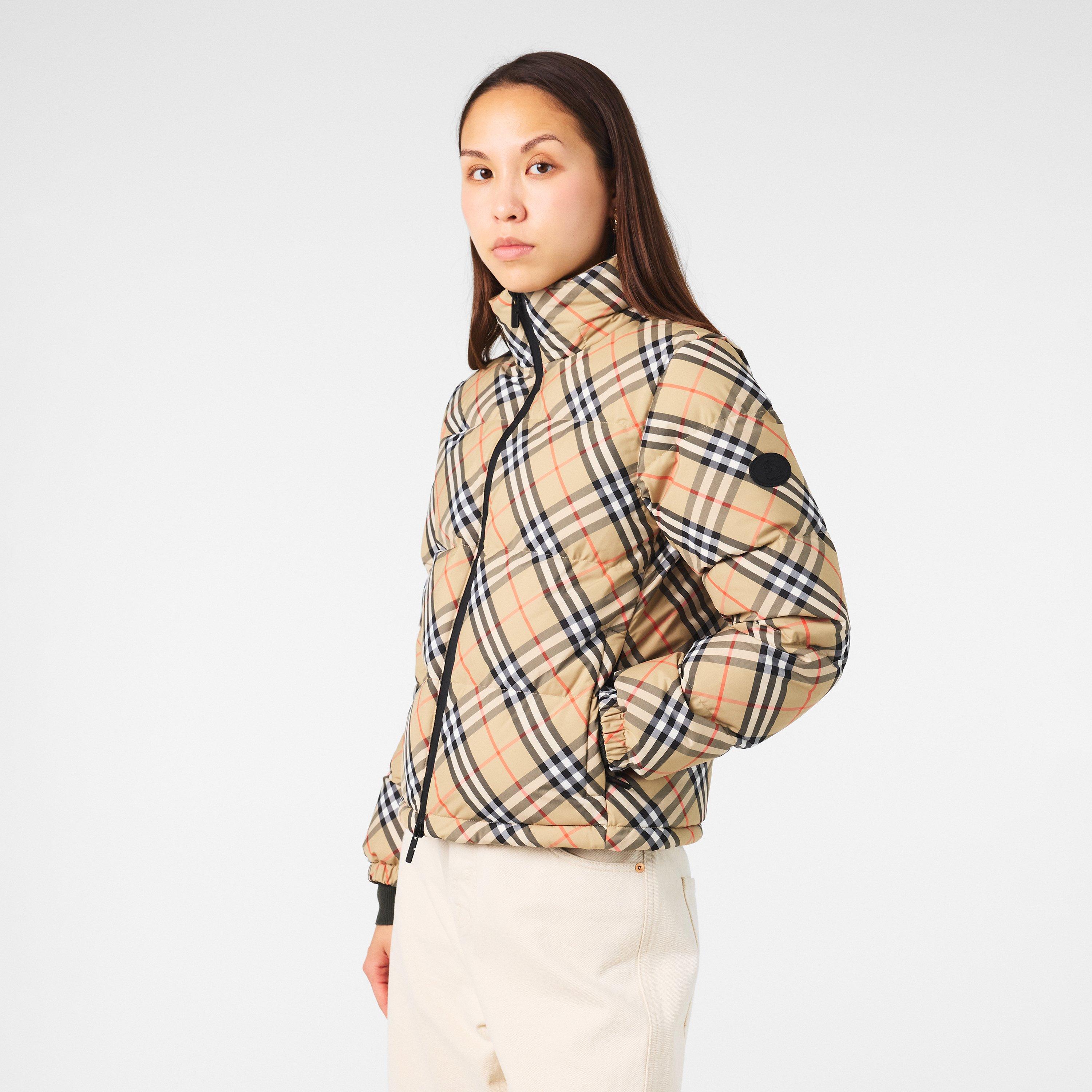 SIC - Burberry - Women's Check Insulated Cropped Short Puffer Jacket - 3
