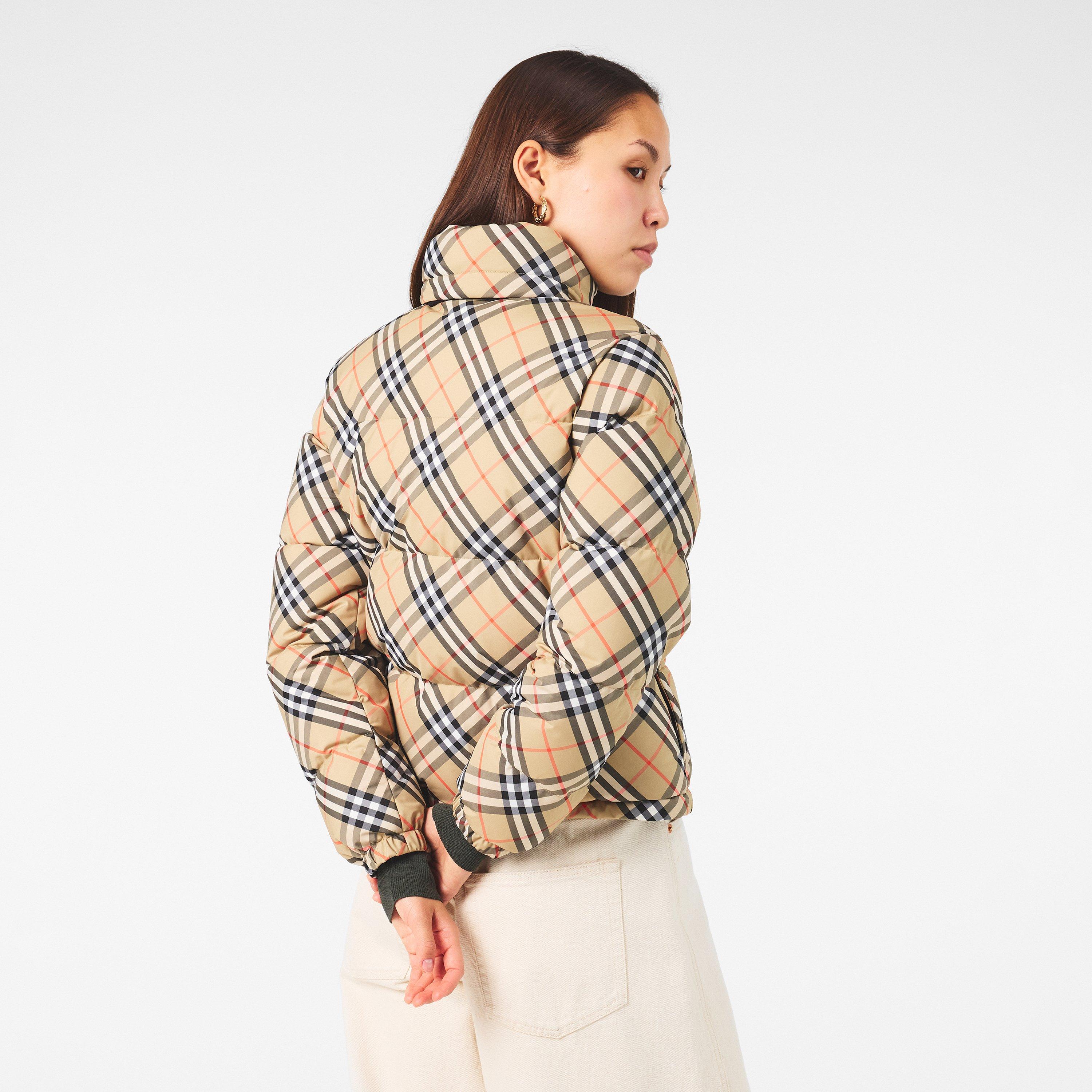 SIC - Burberry - Women's Check Insulated Cropped Short Puffer Jacket - 4