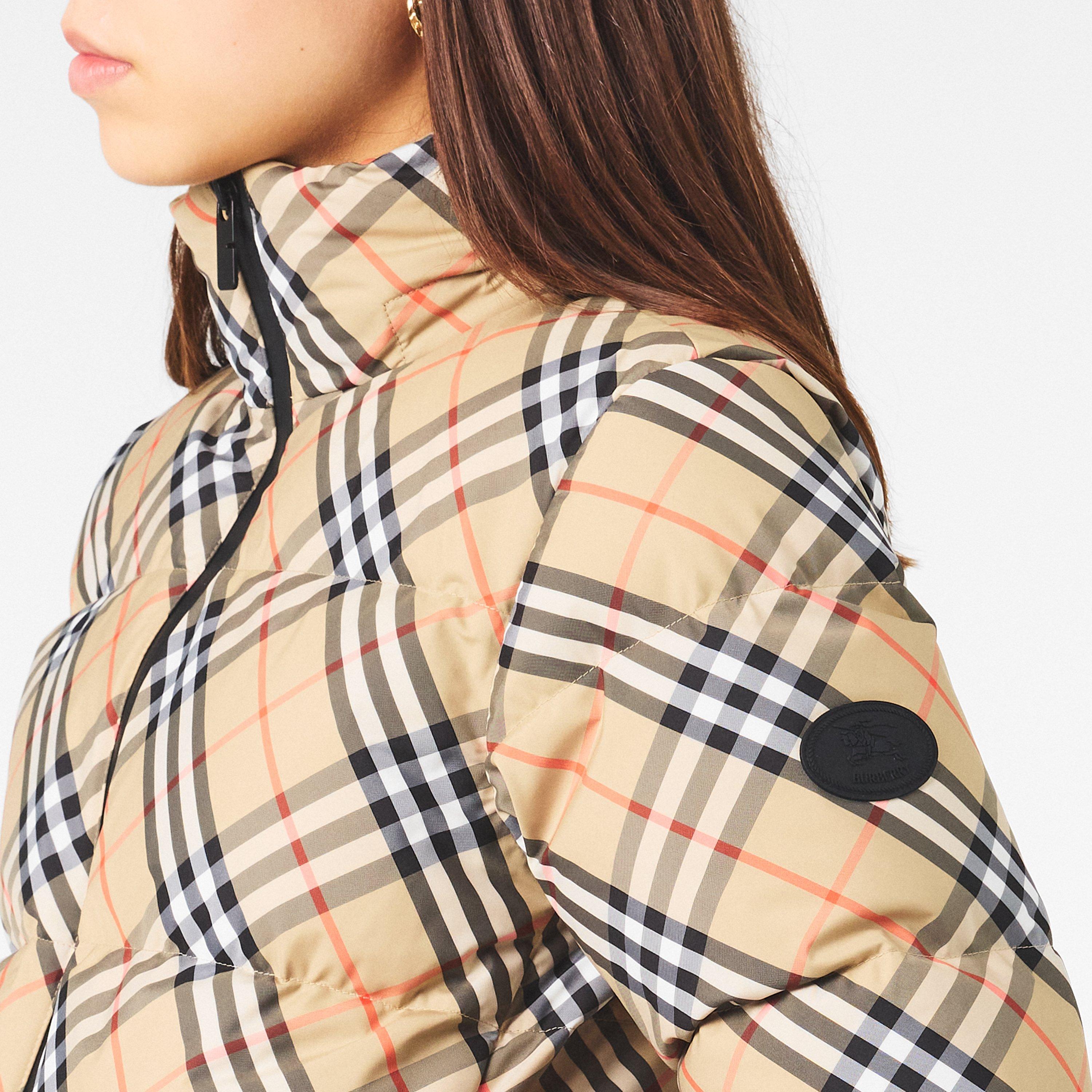 SIC - Burberry - Women's Check Insulated Cropped Short Puffer Jacket - 5