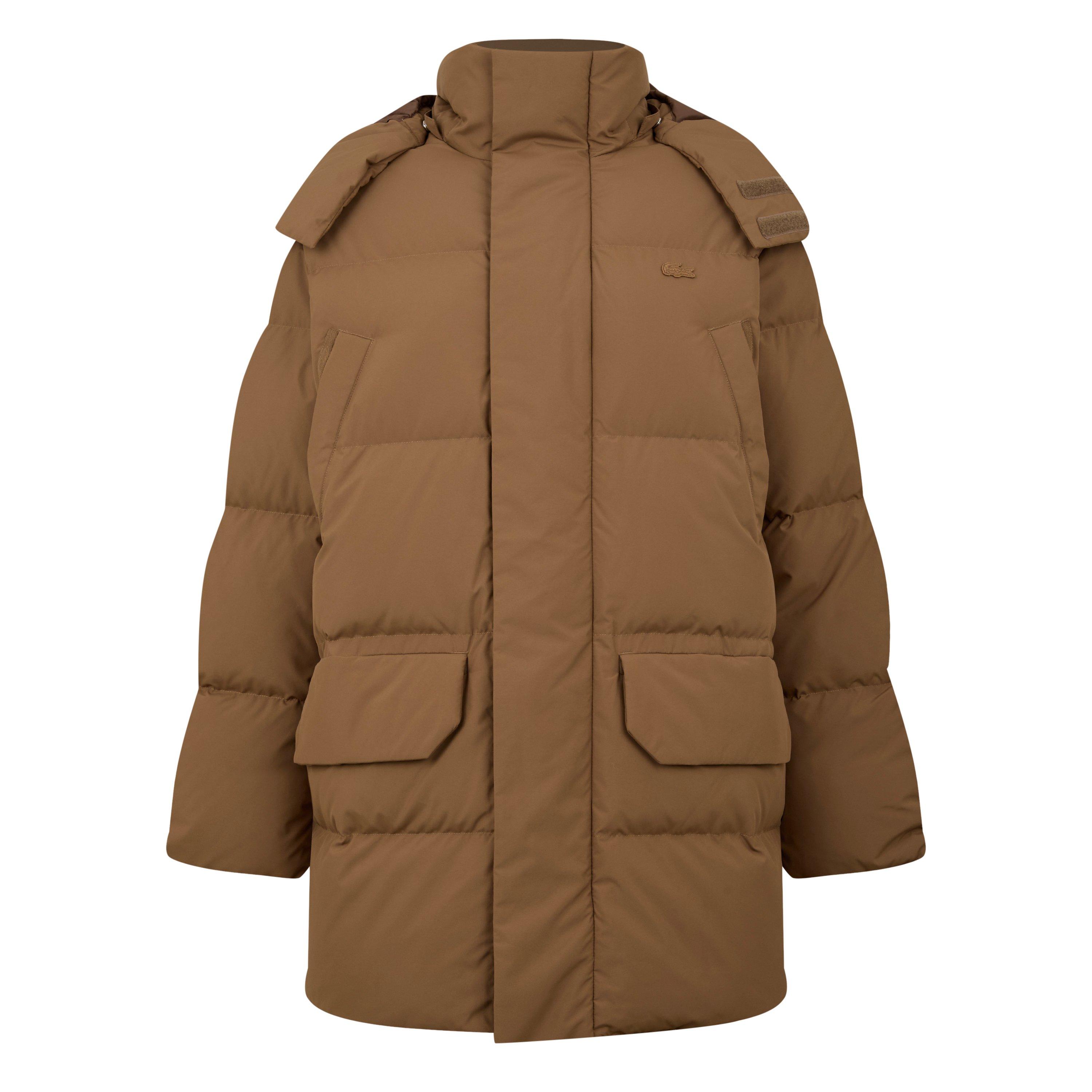 Lacoste Men's Leafy Long Detachable Hood Long Sleeve Puffer Jacket - XS