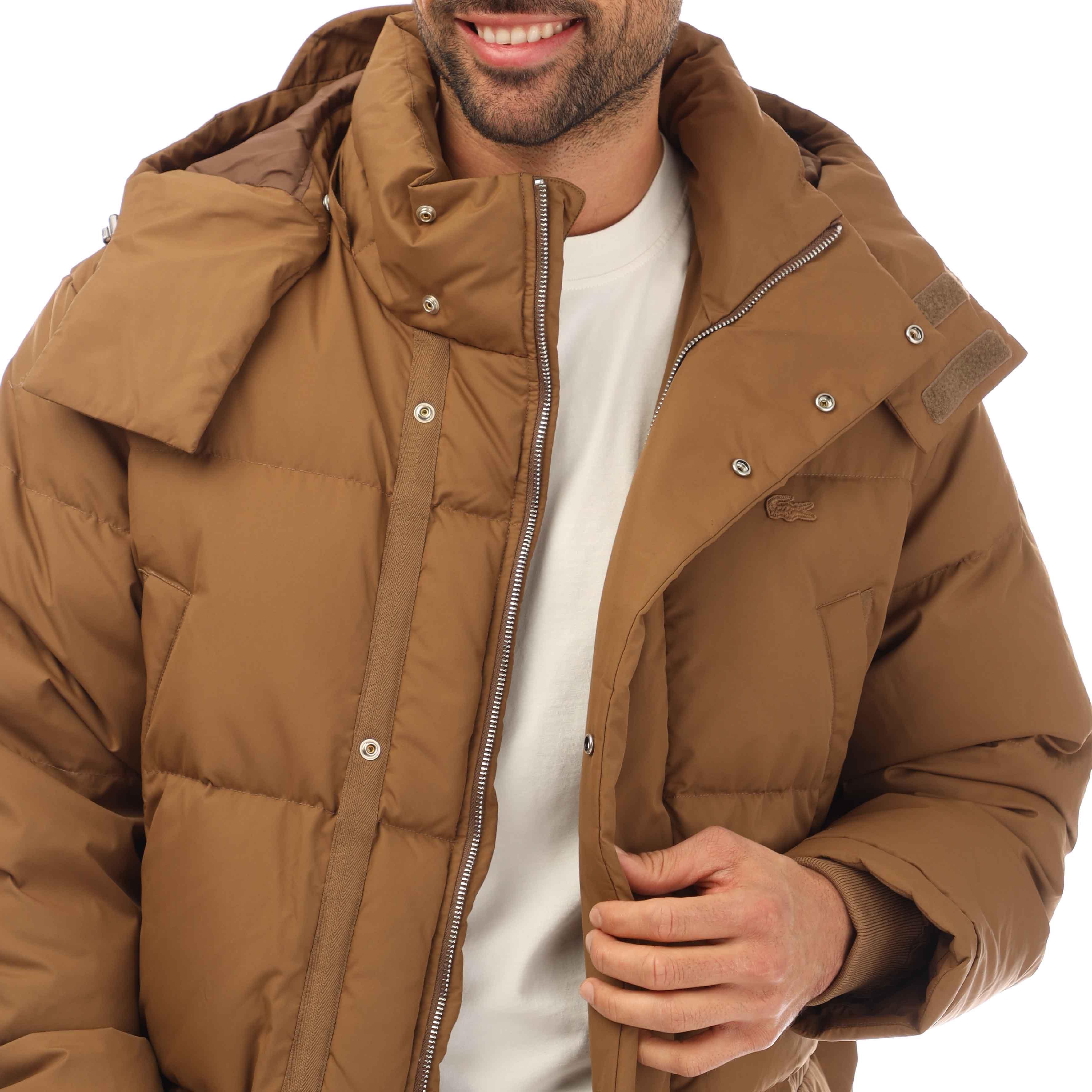 Leafy - Lacoste - Men's Long Detachable Hood Long Sleeve Puffer Jacket - 6