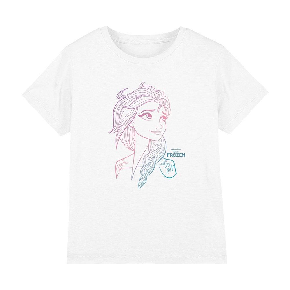 White - Frozen - Frozen Elsa Gradient Sketch T-Shirt White - 1