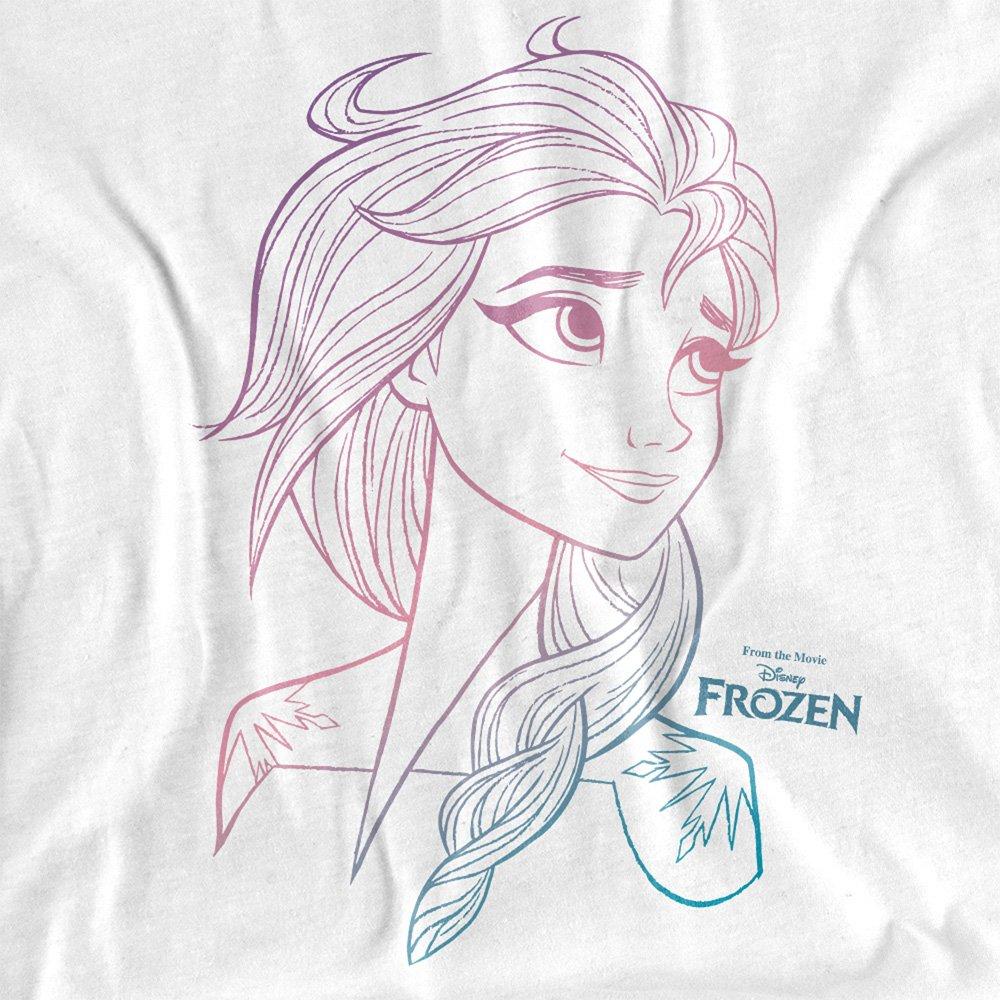 White - Frozen - Frozen Elsa Gradient Sketch T-Shirt White - 2