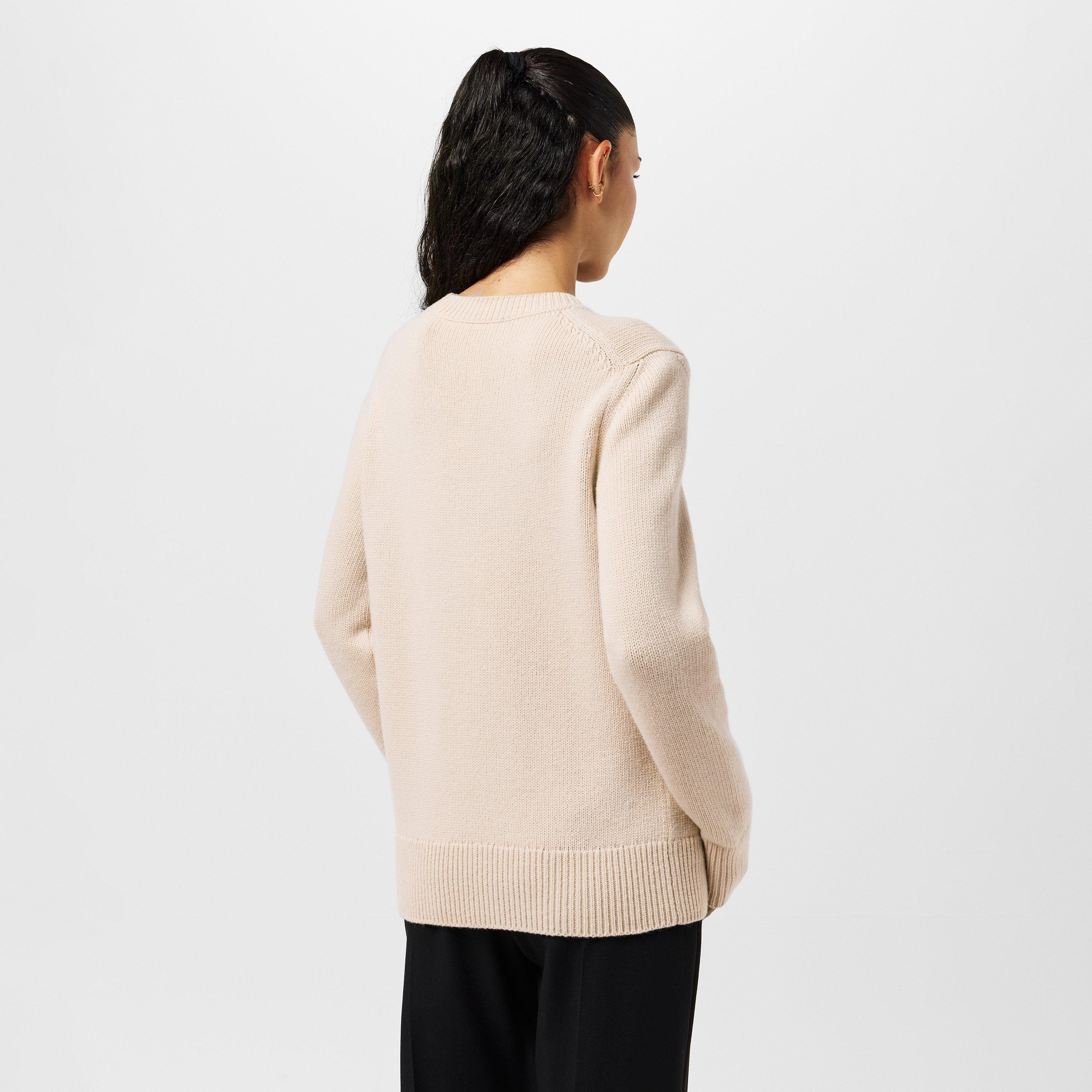 Nutmeg/Flax - Burberry - Women's Burb Crew Neck Jumper - 4