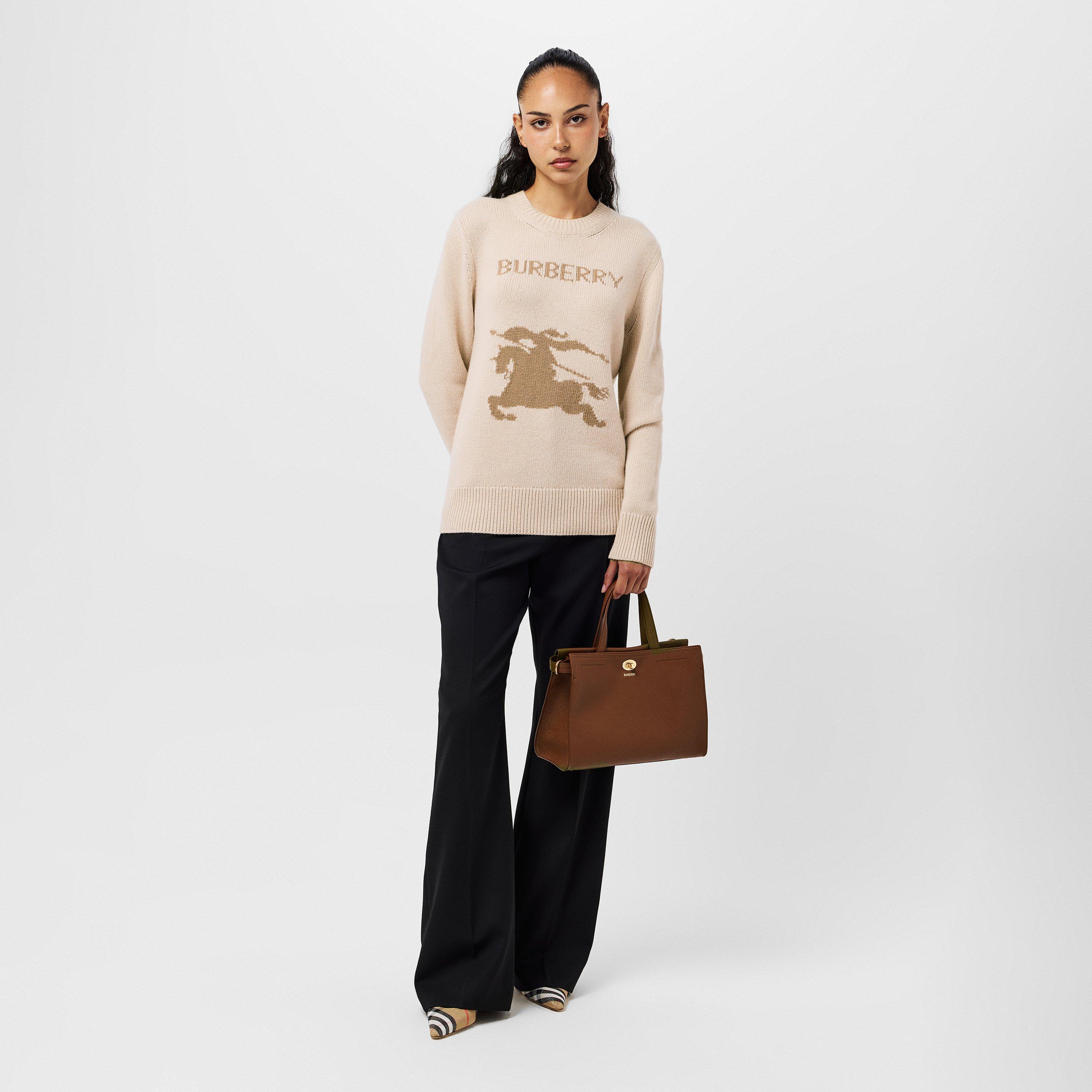 Nutmeg/Flax - Burberry - Women's Burb Crew Neck Jumper - 6
